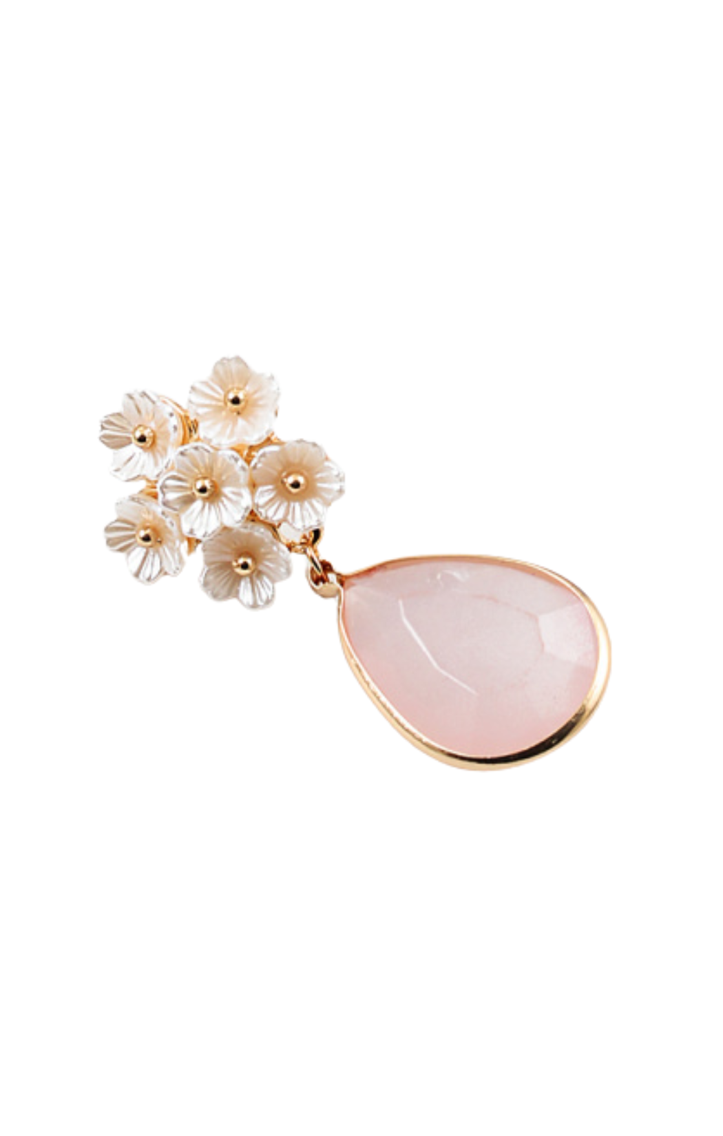 Tear Drop Flower Earring - Blush