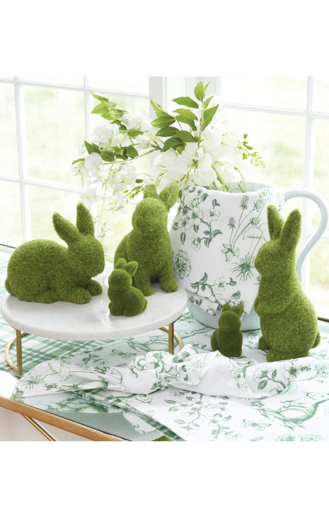 Easter Flocked Standing Bunny Decorative Figurine