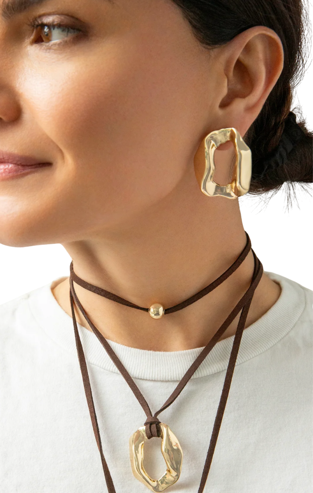 Organic Drop Post Earring