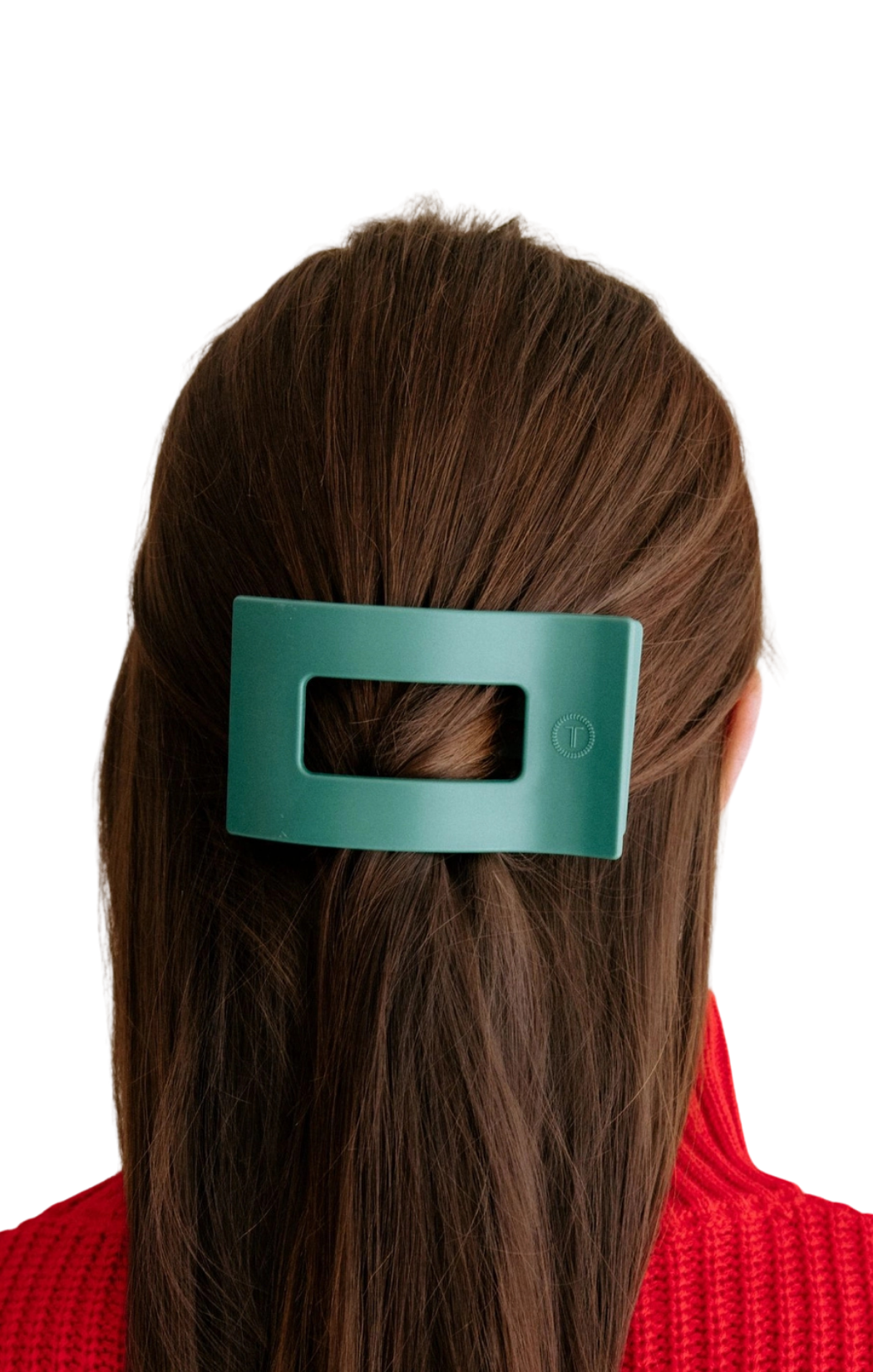 Flat Rectangle Hair Clip Medium Fir Real