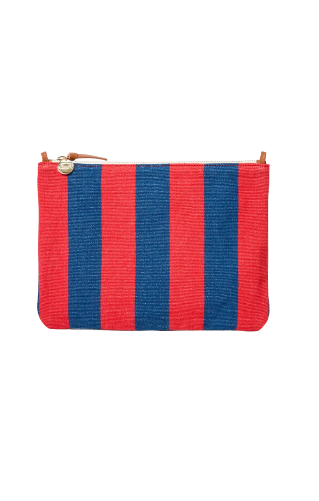 Flat Clutch with Tabs - Canvas Stripe