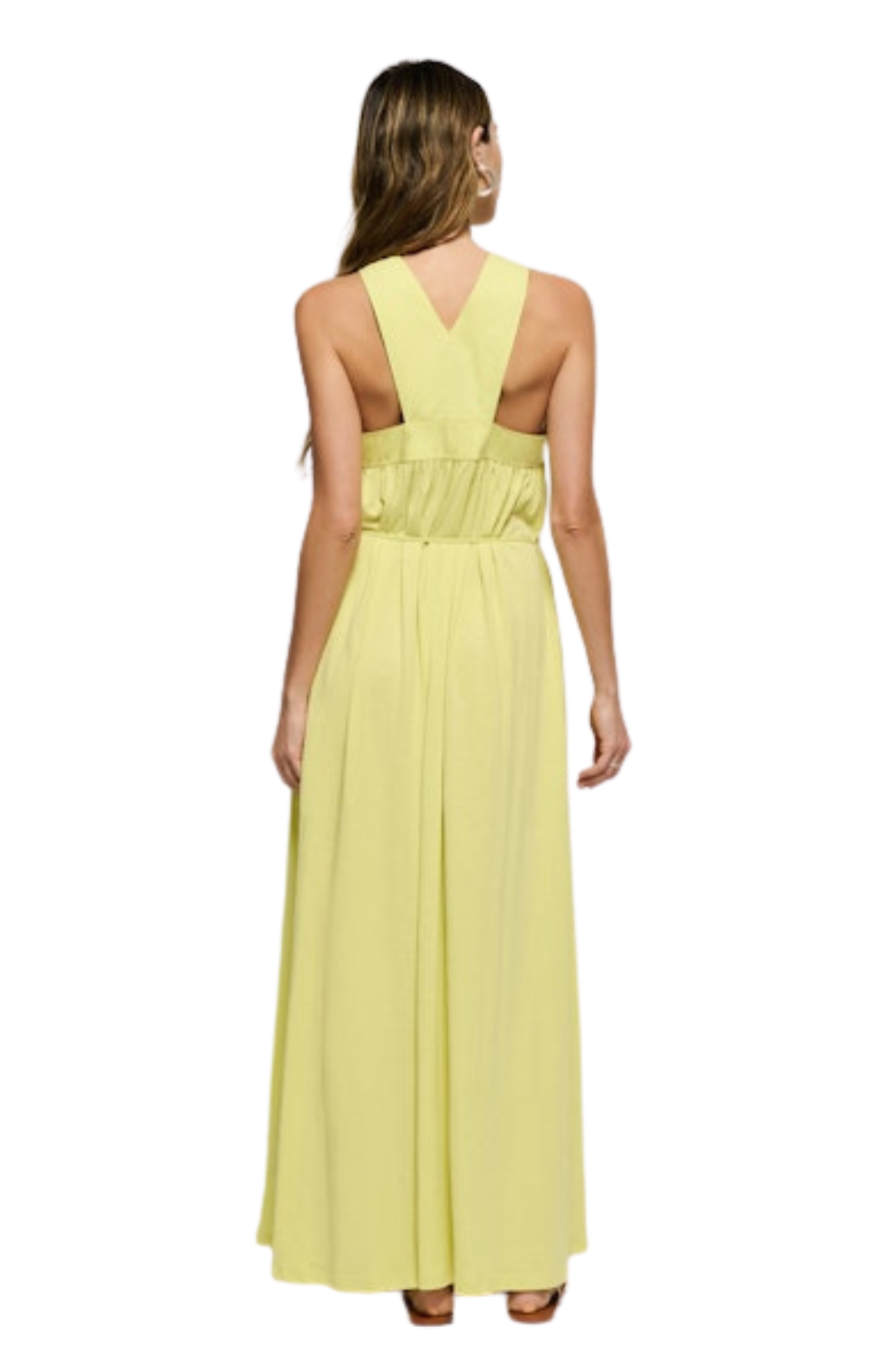 Brielle Halter Dress  Citrus Yellow  M | Whilden