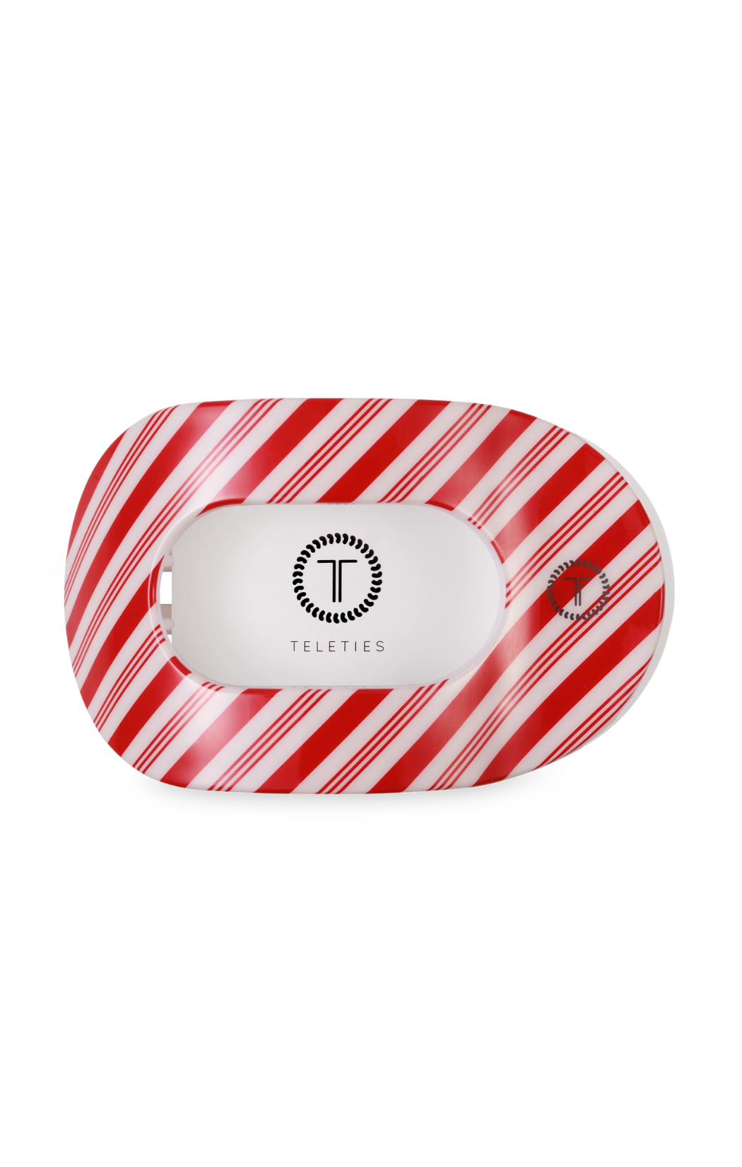 Flat Round Hair Clip Large Candy Cane Crush