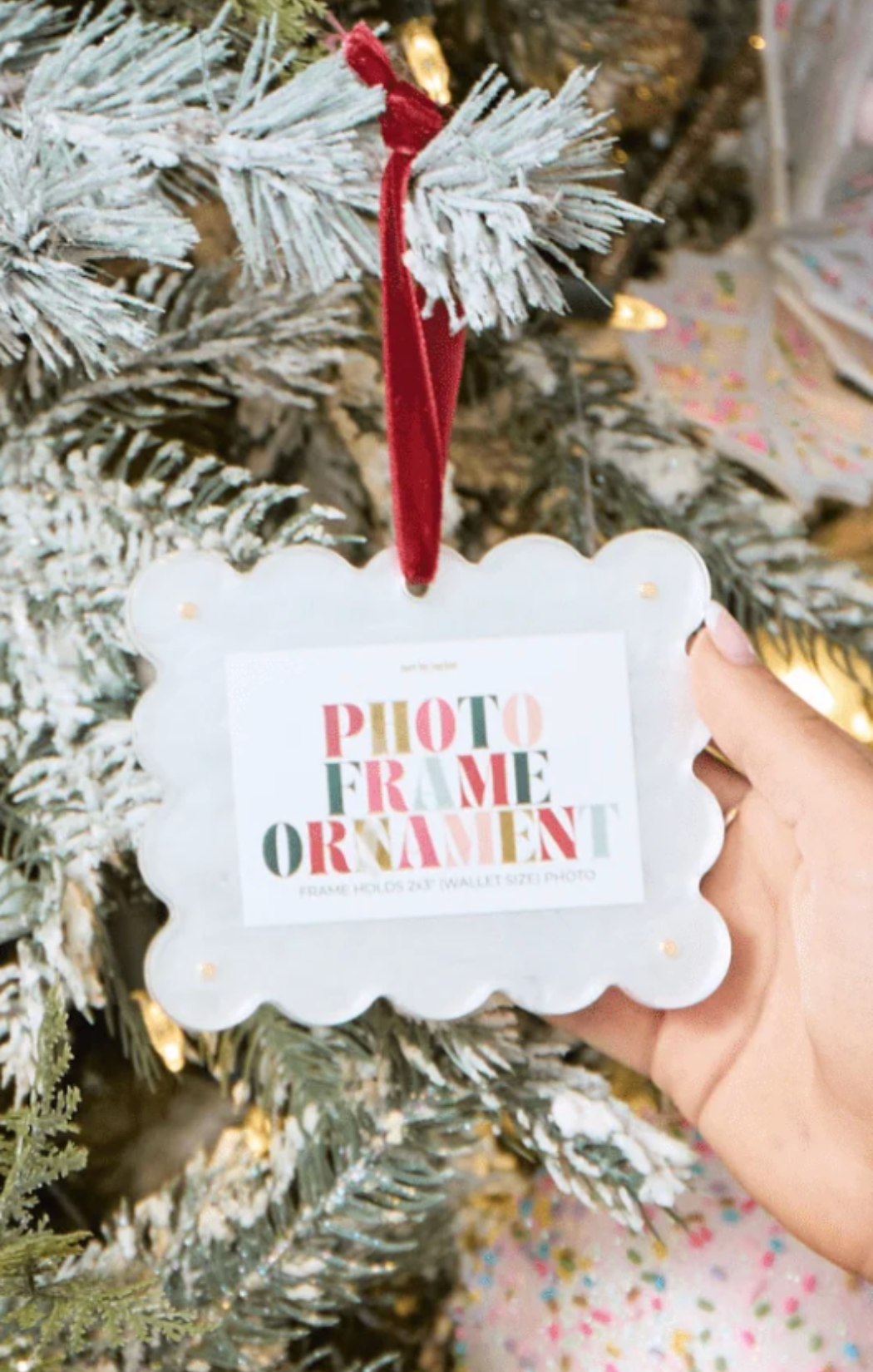 Pearl White Frame Ornament