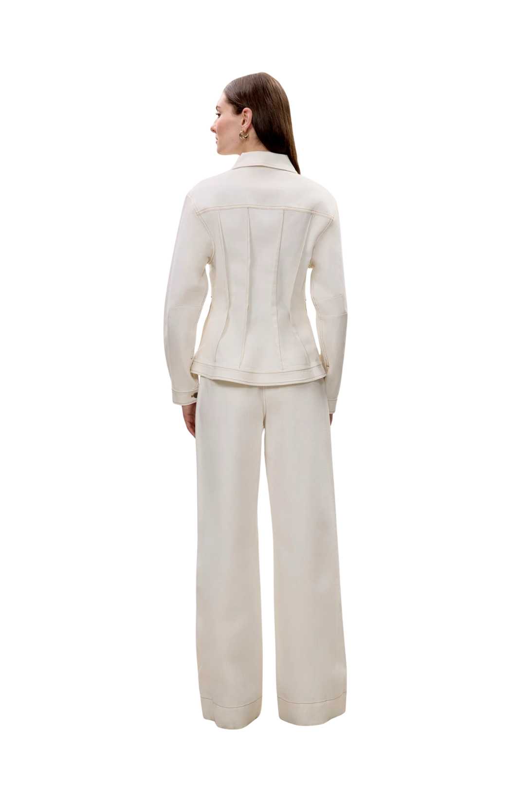 off white egg shell rebecca taylor cora jacket cotton long sleeve