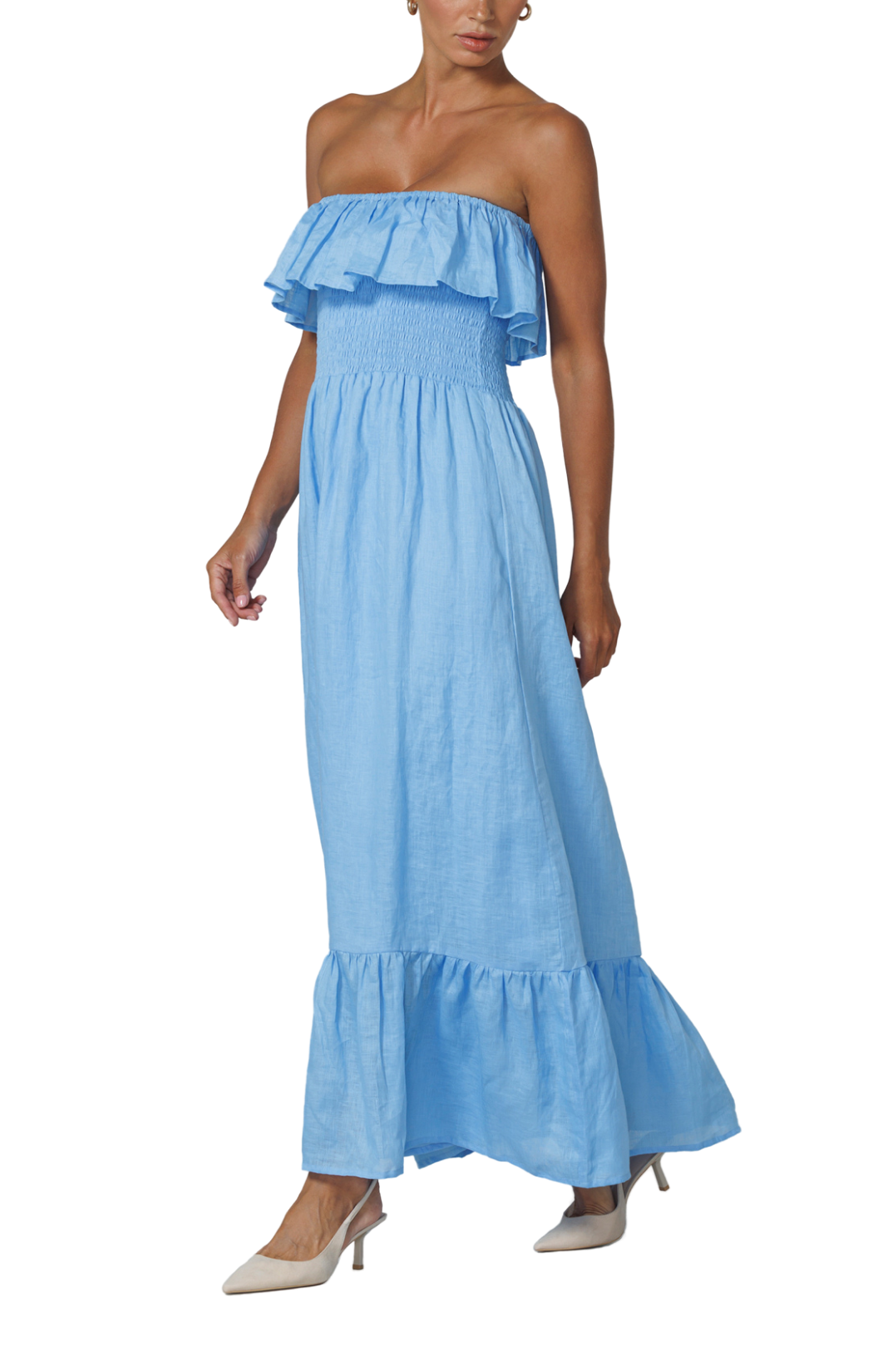 magnolia corset hi lo maxi a line dress Amoris T711 Prom Dress - Navy main image 1