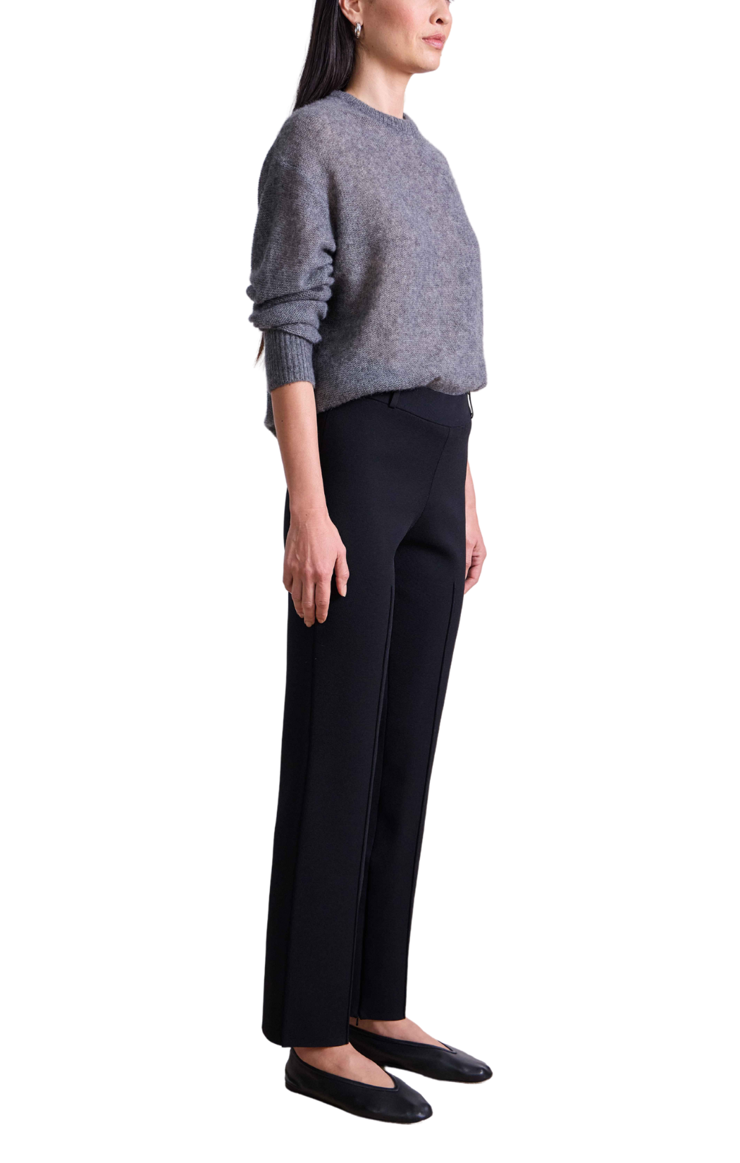 Straight Pull On Zipper Pants