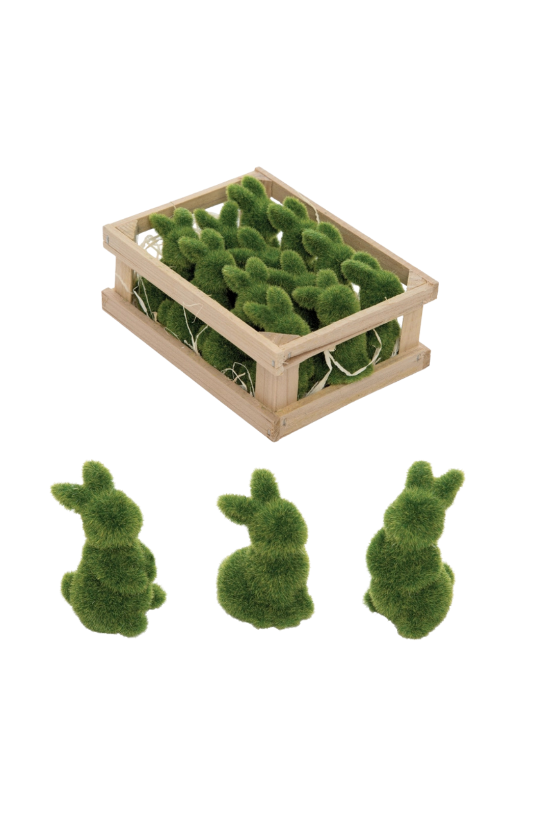 Mini Easter Flocked Bunny Decorative Figurine