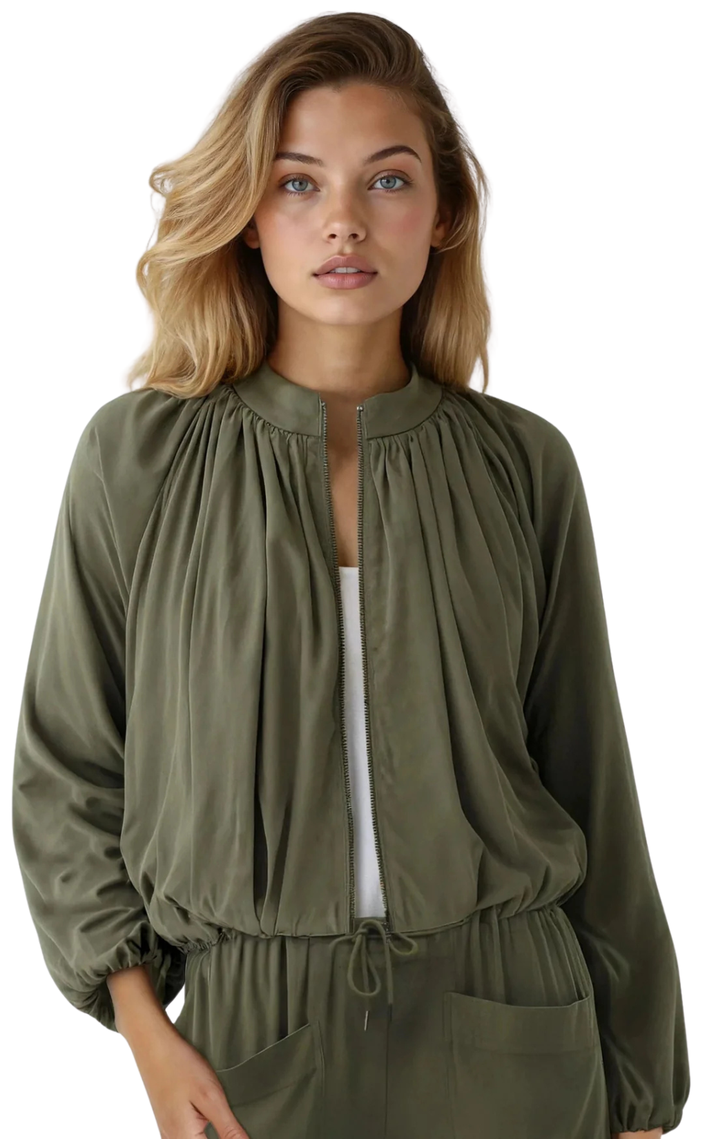 Chrystie Draped Cupro Jacket