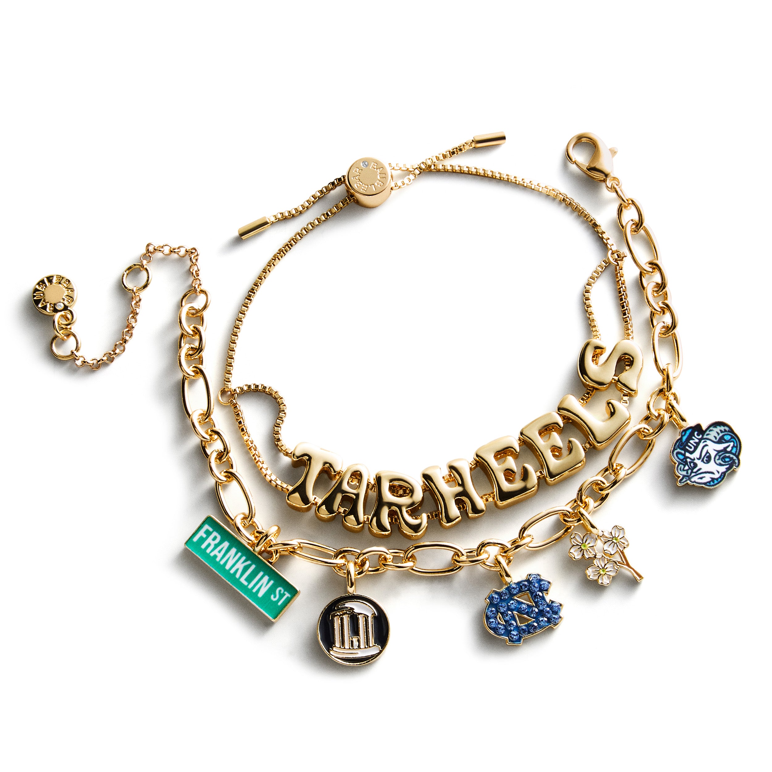 UNC Charm & Slogan Bracelet