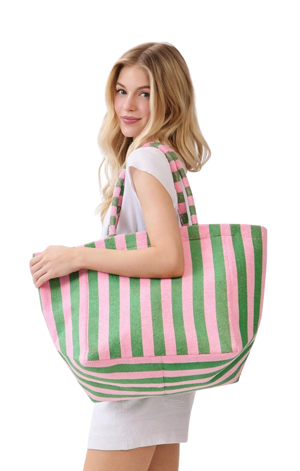 Striped Terry Tote Bag