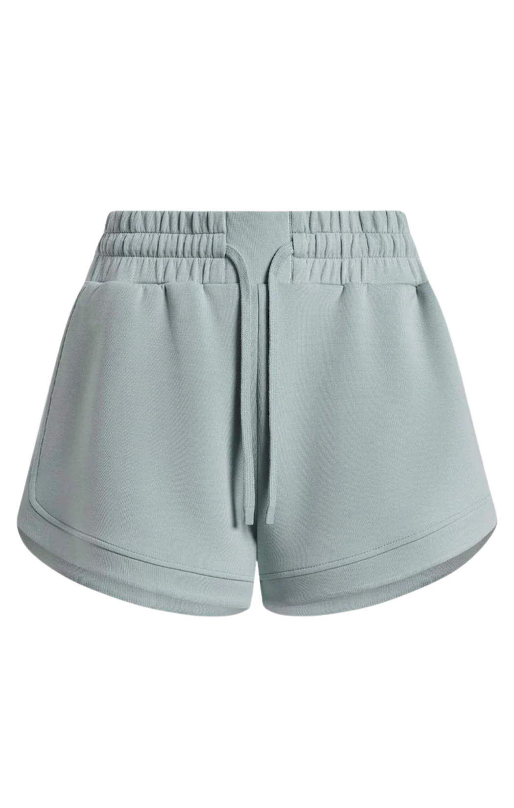 varley ollie short high rise activewear running short elastic waist ether blue seafoam blue gray