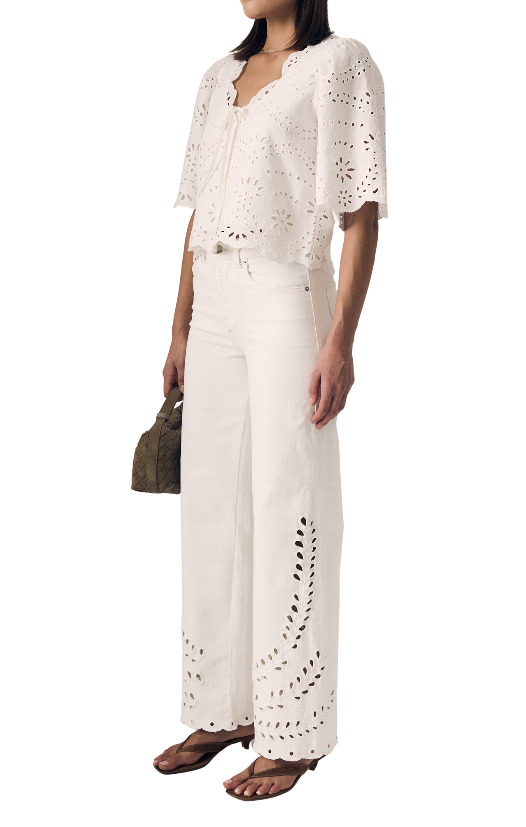 Embroidered Eyelet Blouse
