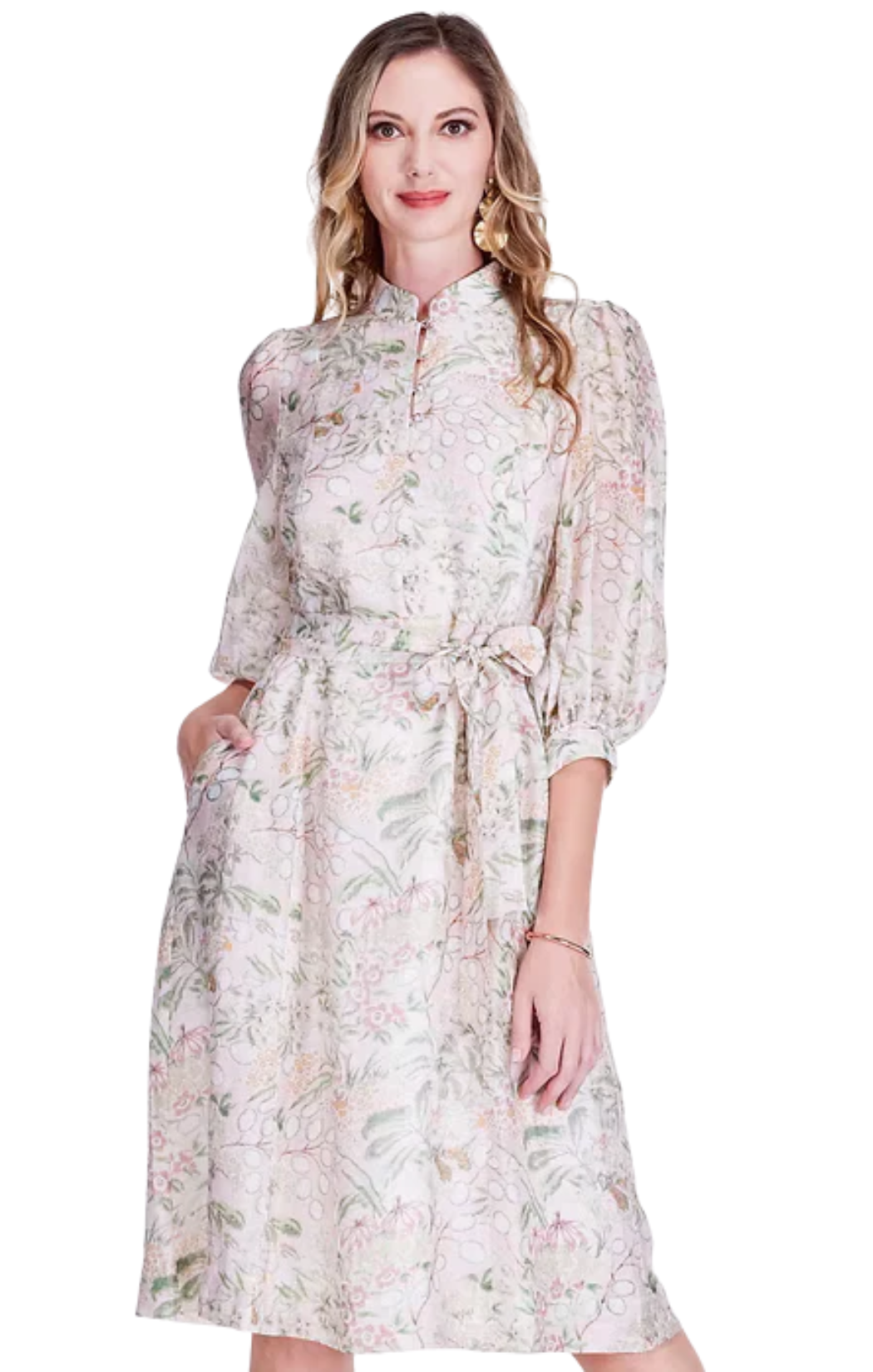 Stand Collar A-Line Dress