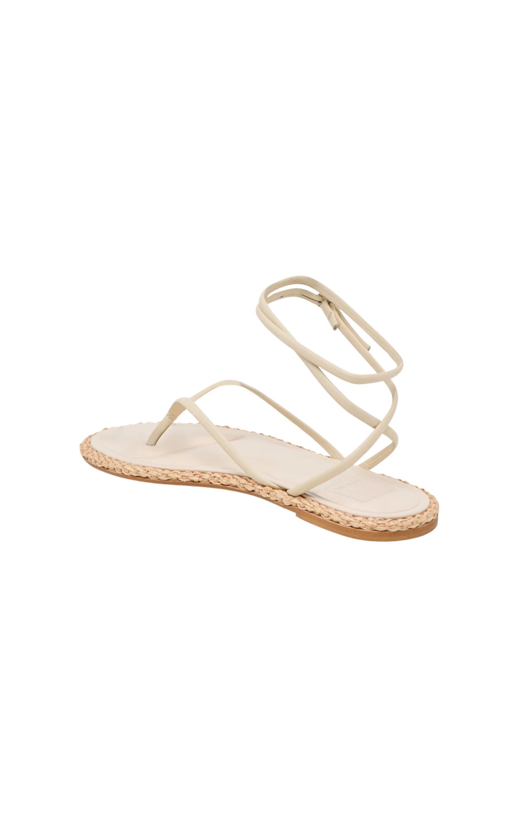 dolce vita cove sandal off white rope bottom thong ankle wrap