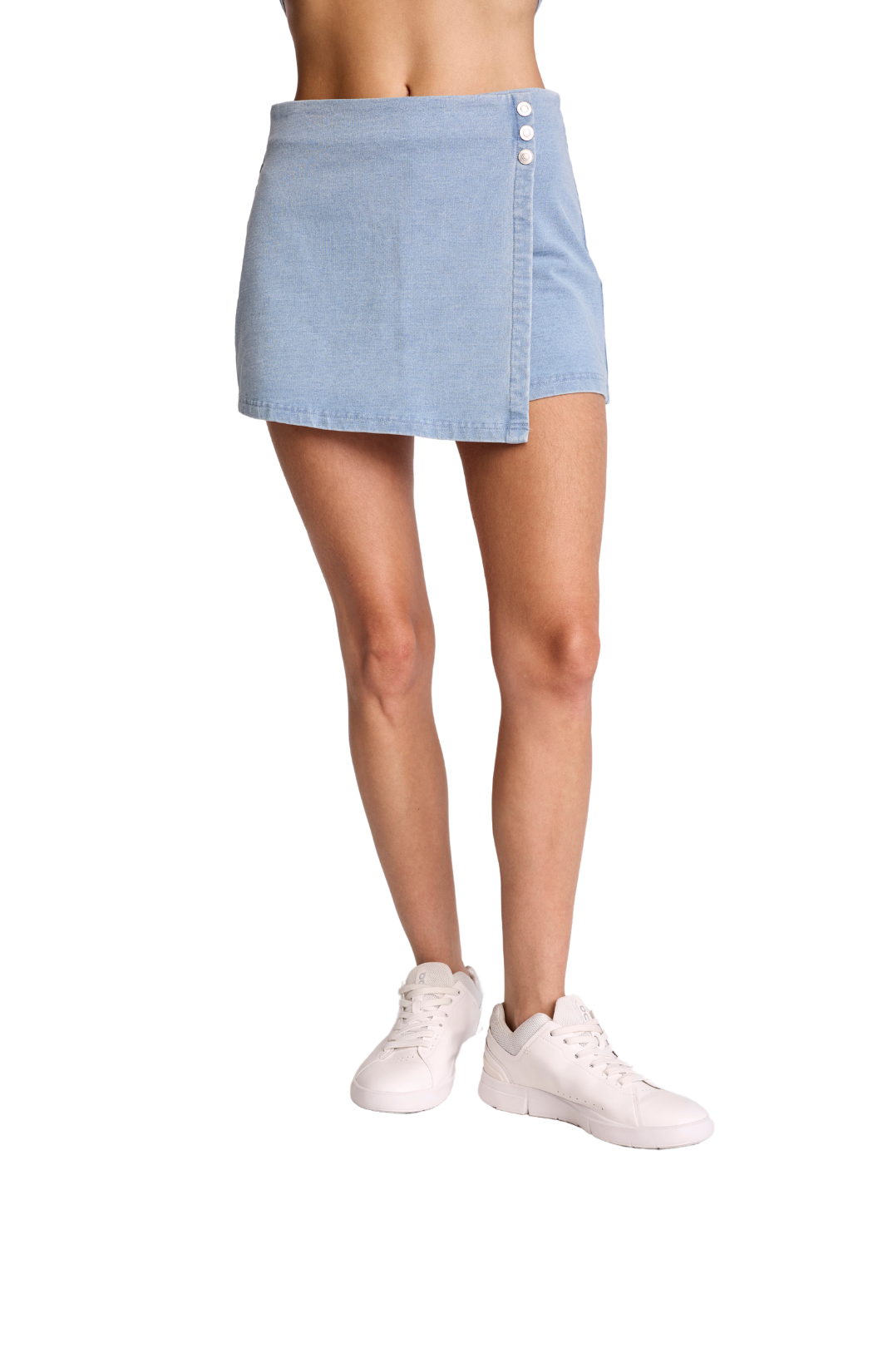 sundays sorrel sorel skort skirt denim fabric blue wrap mini