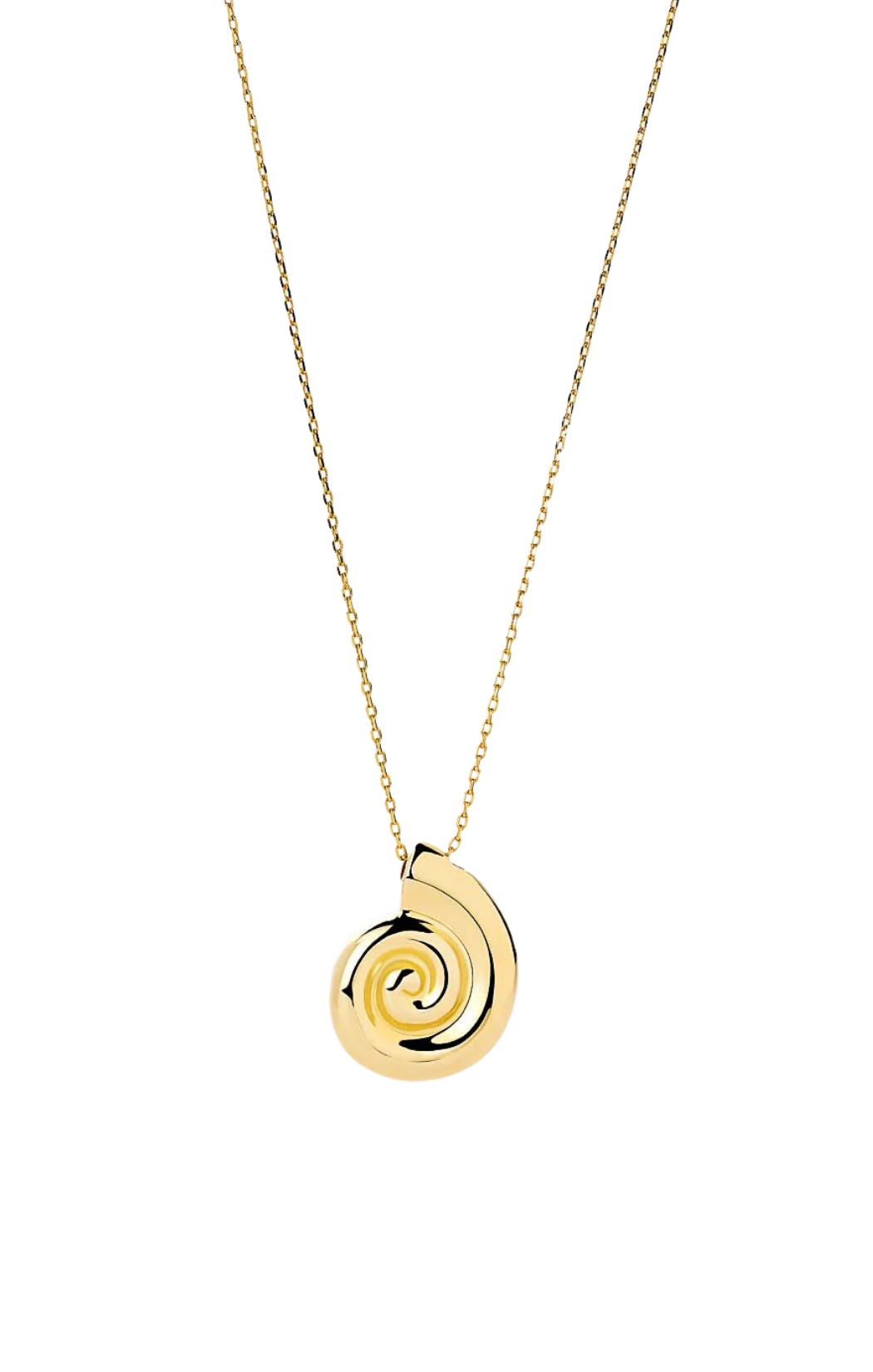 Gold pendant necklace with shell design