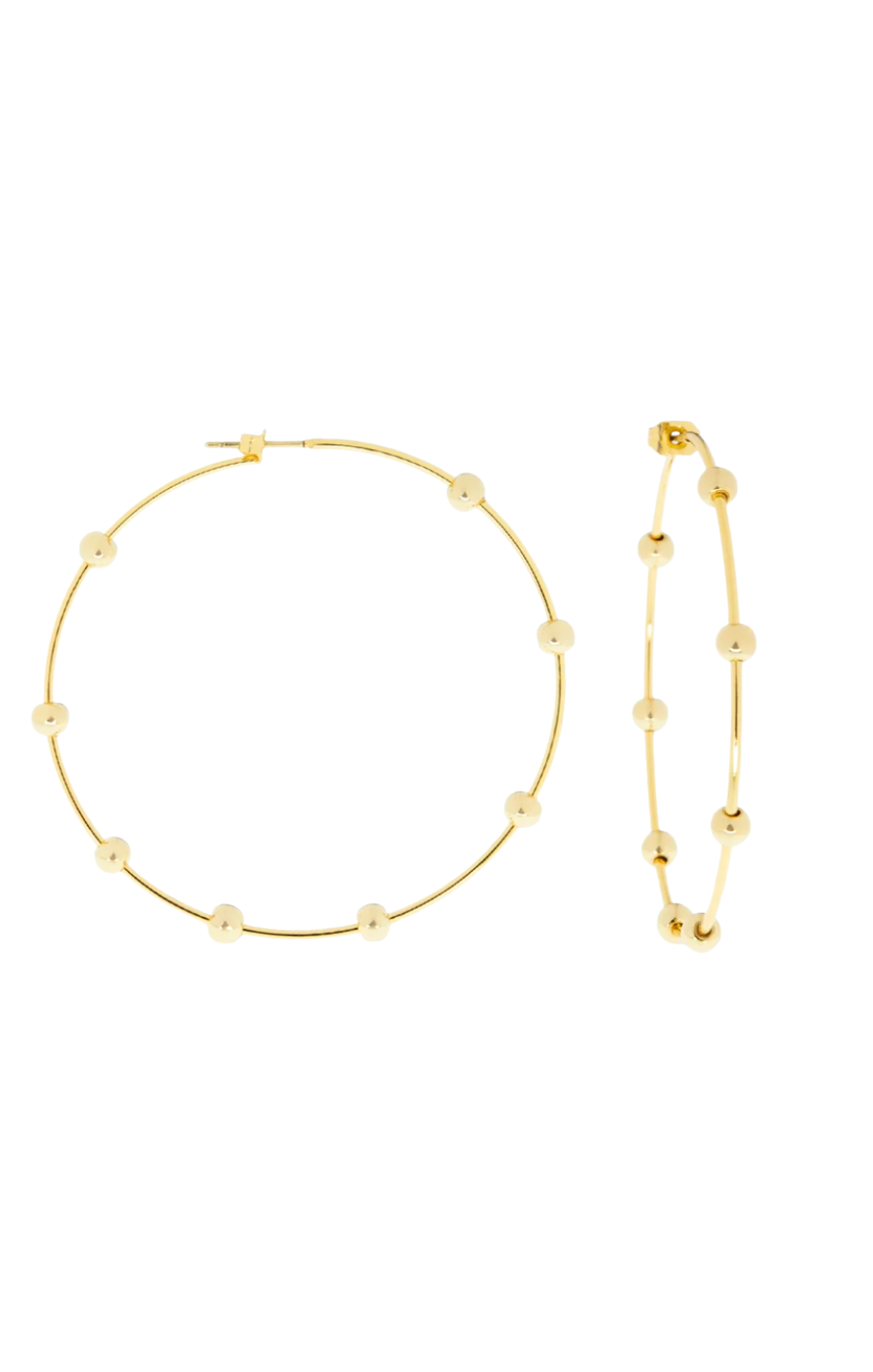 Gold Beaded Hoops
