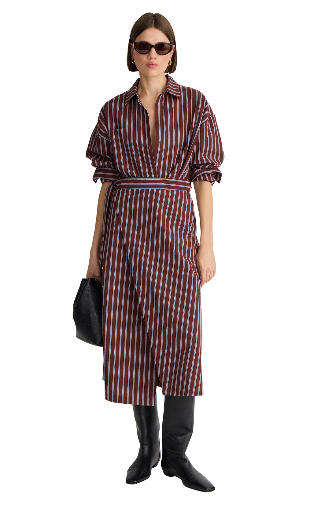 Sonia Striped Wrap Dress