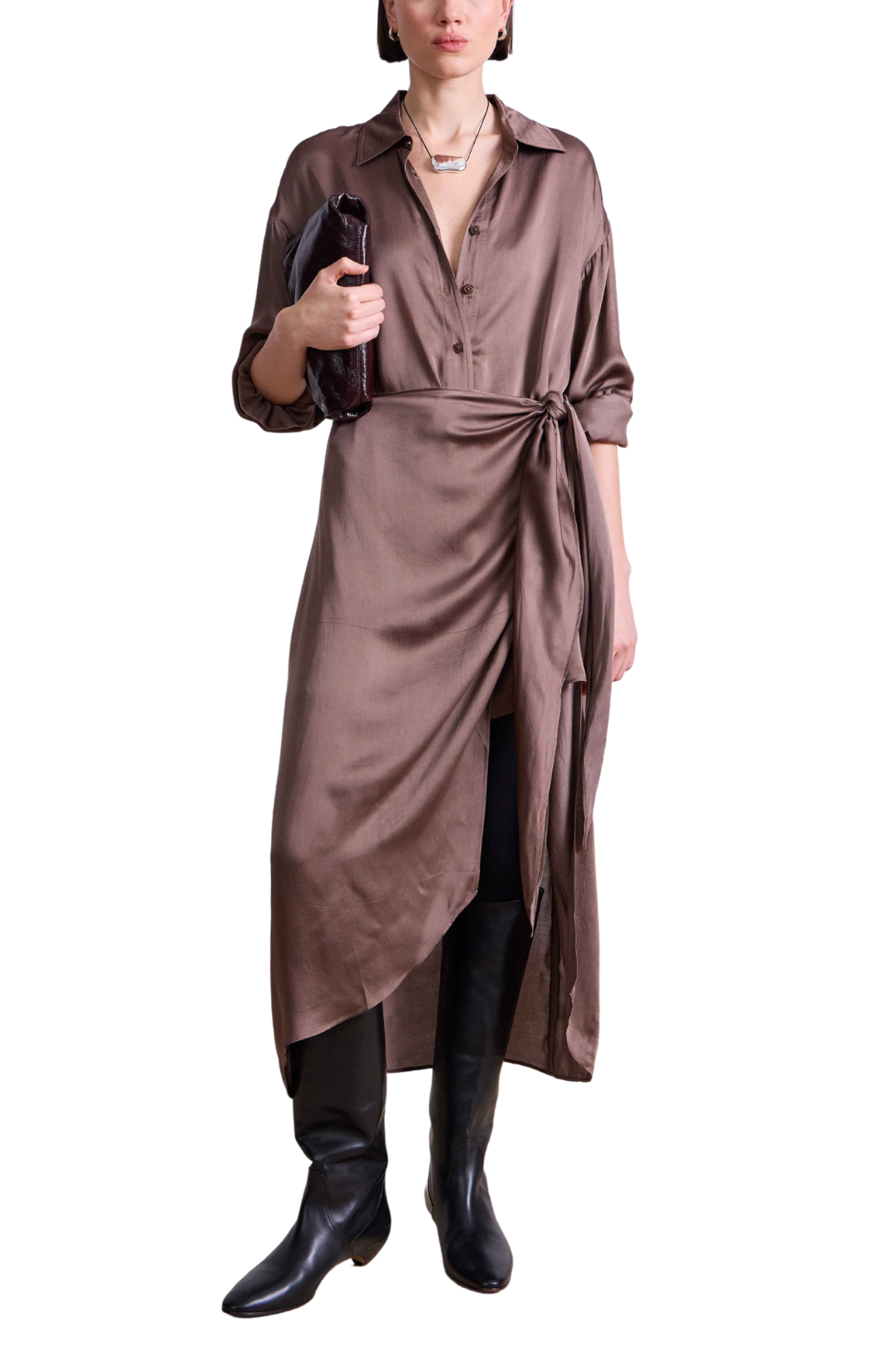 Alessandra Sarong Shirt Dress