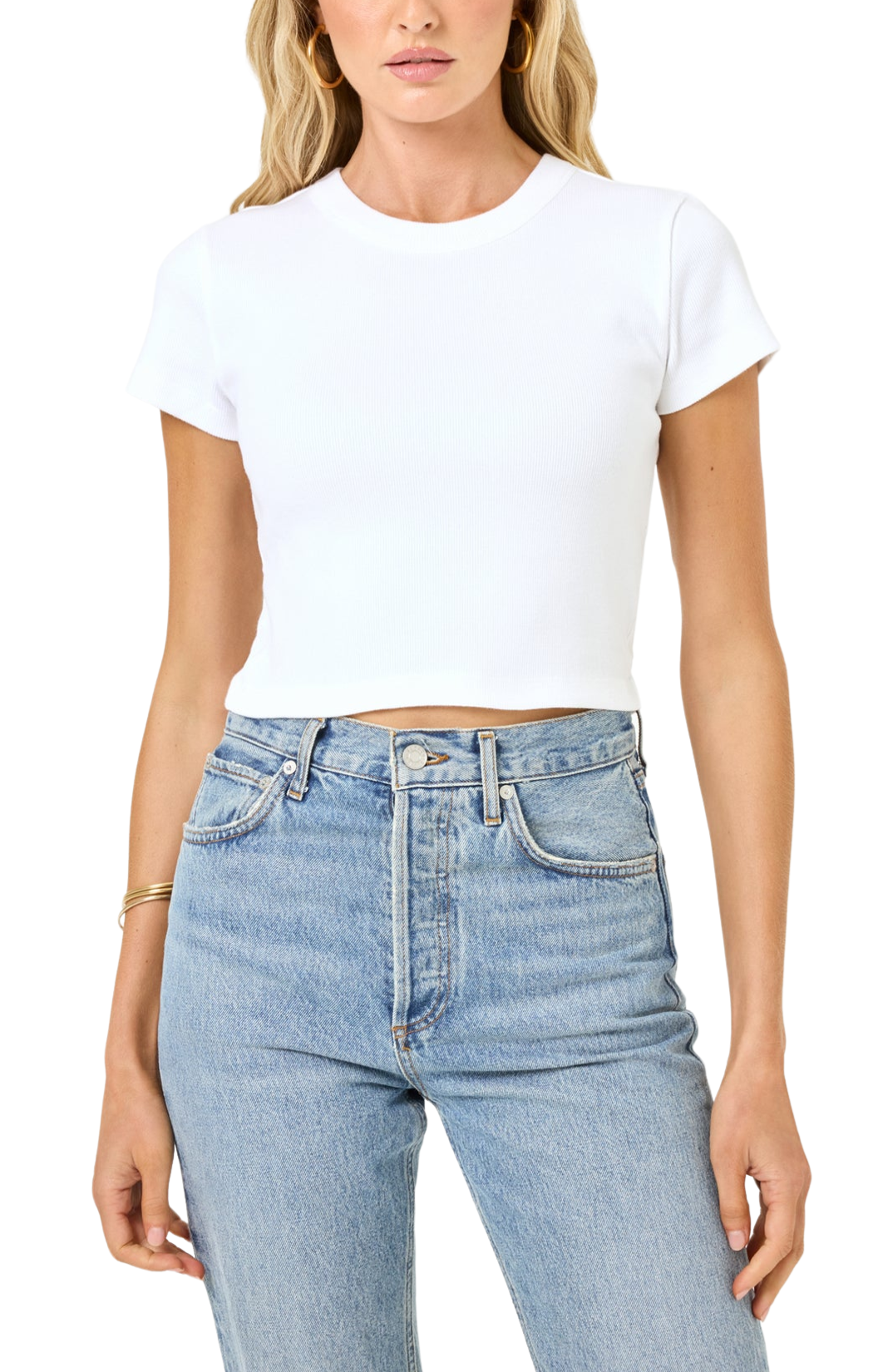 l space white julia tee crewneck cropped short sleeve 