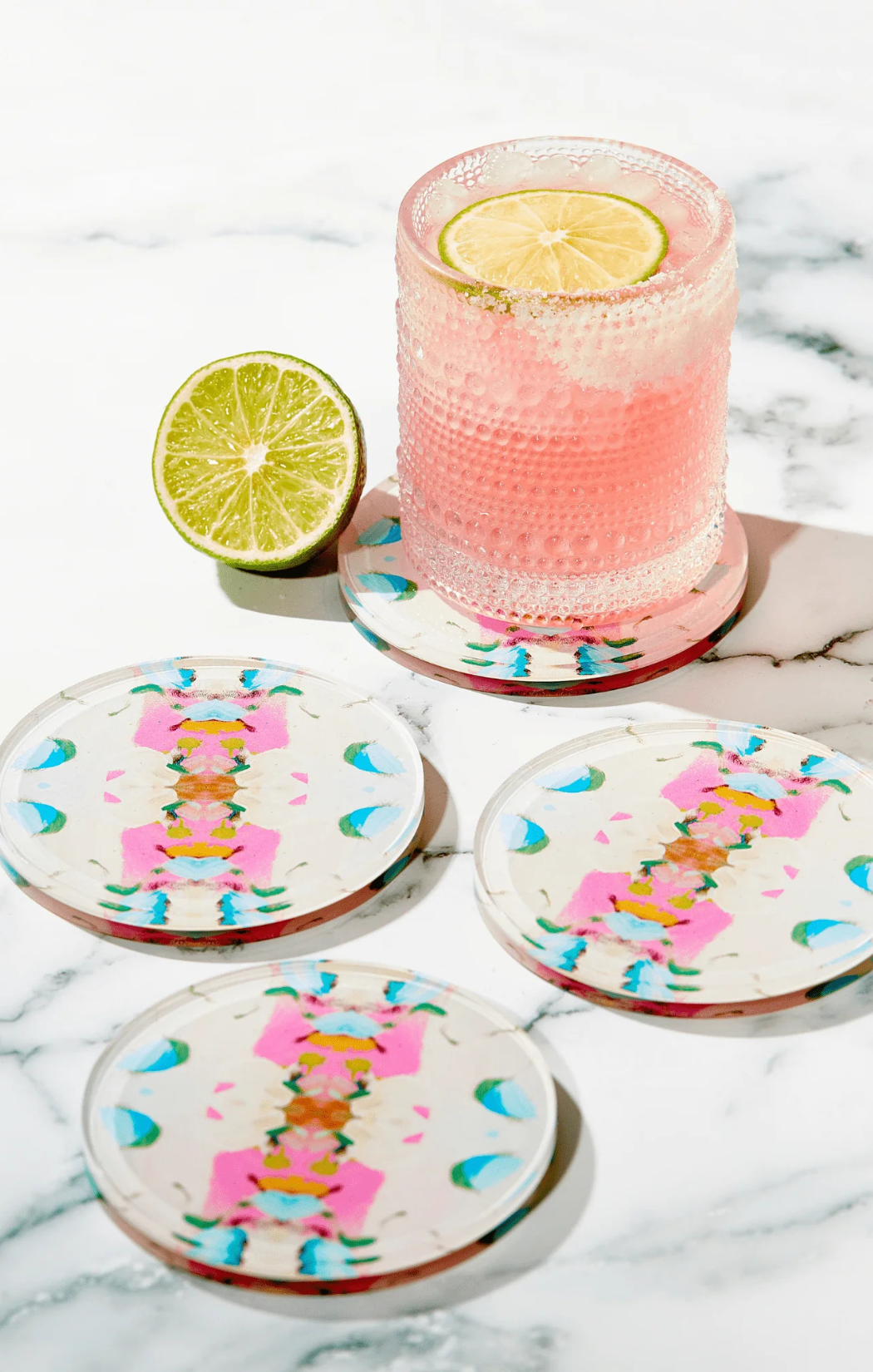 Monets Garden Pink Coaster - Boxed Set of Four