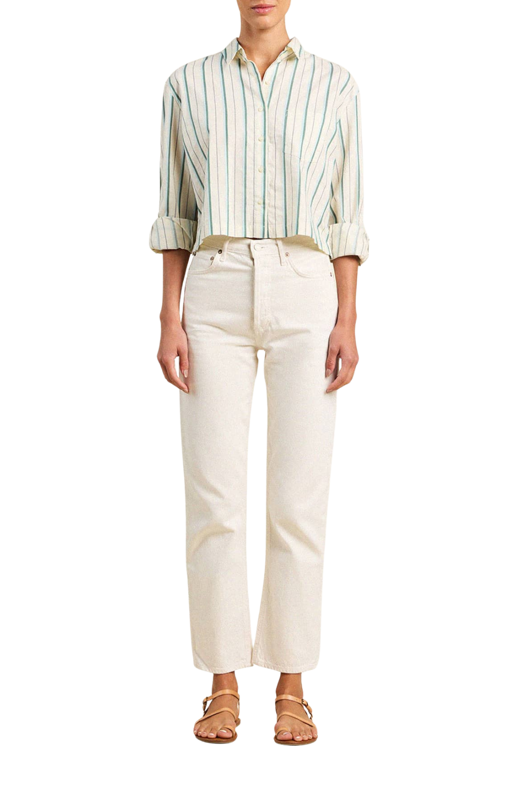 Nessa Shirt Verde Stripes