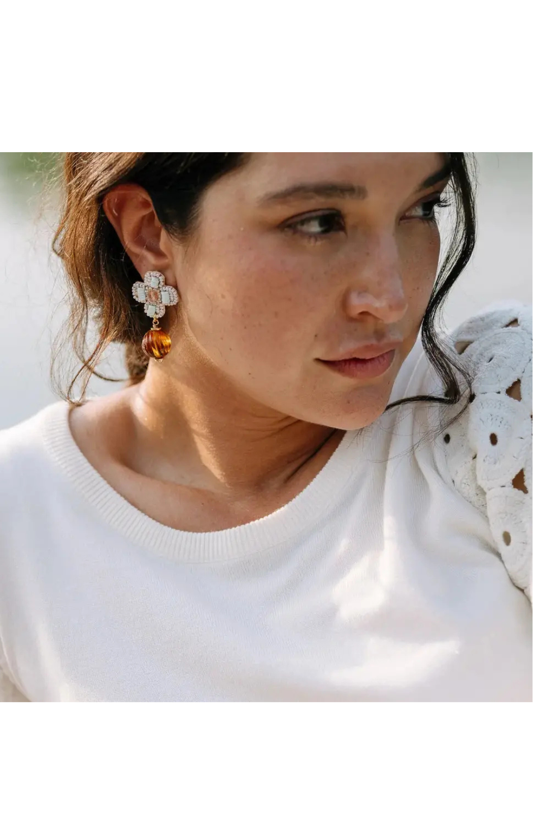 Vintage Amber Beaded Earrings