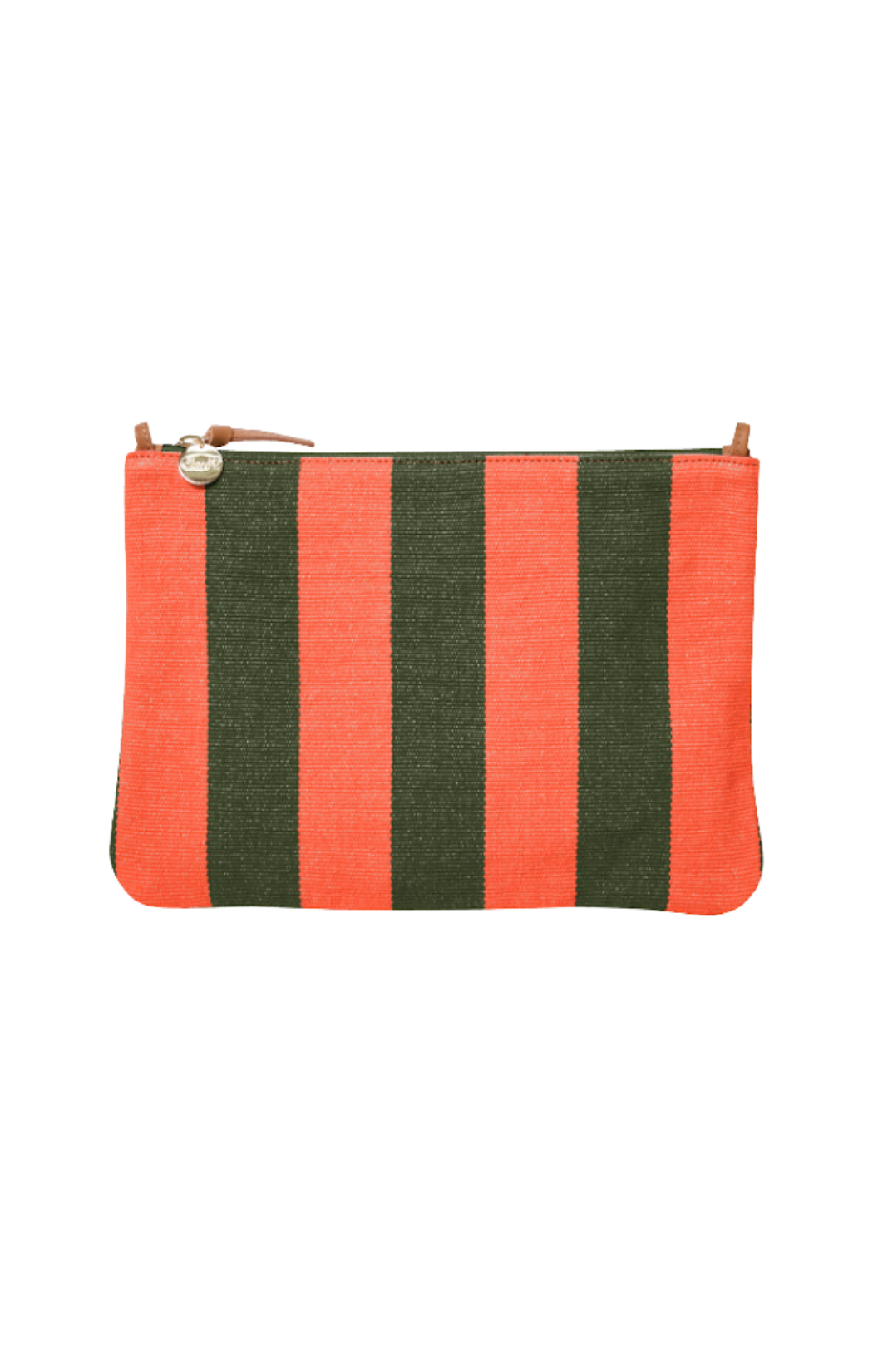 Flat Clutch with Tabs - Canvas Stripe