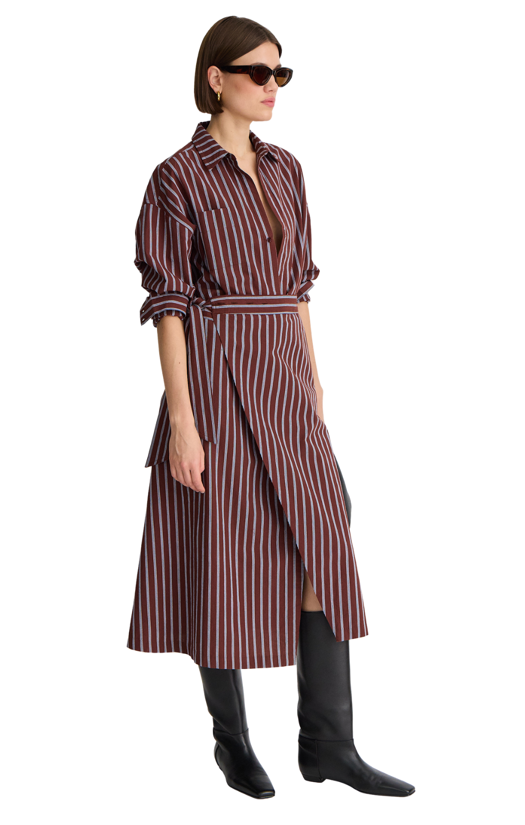 Sonia Striped Wrap Dress