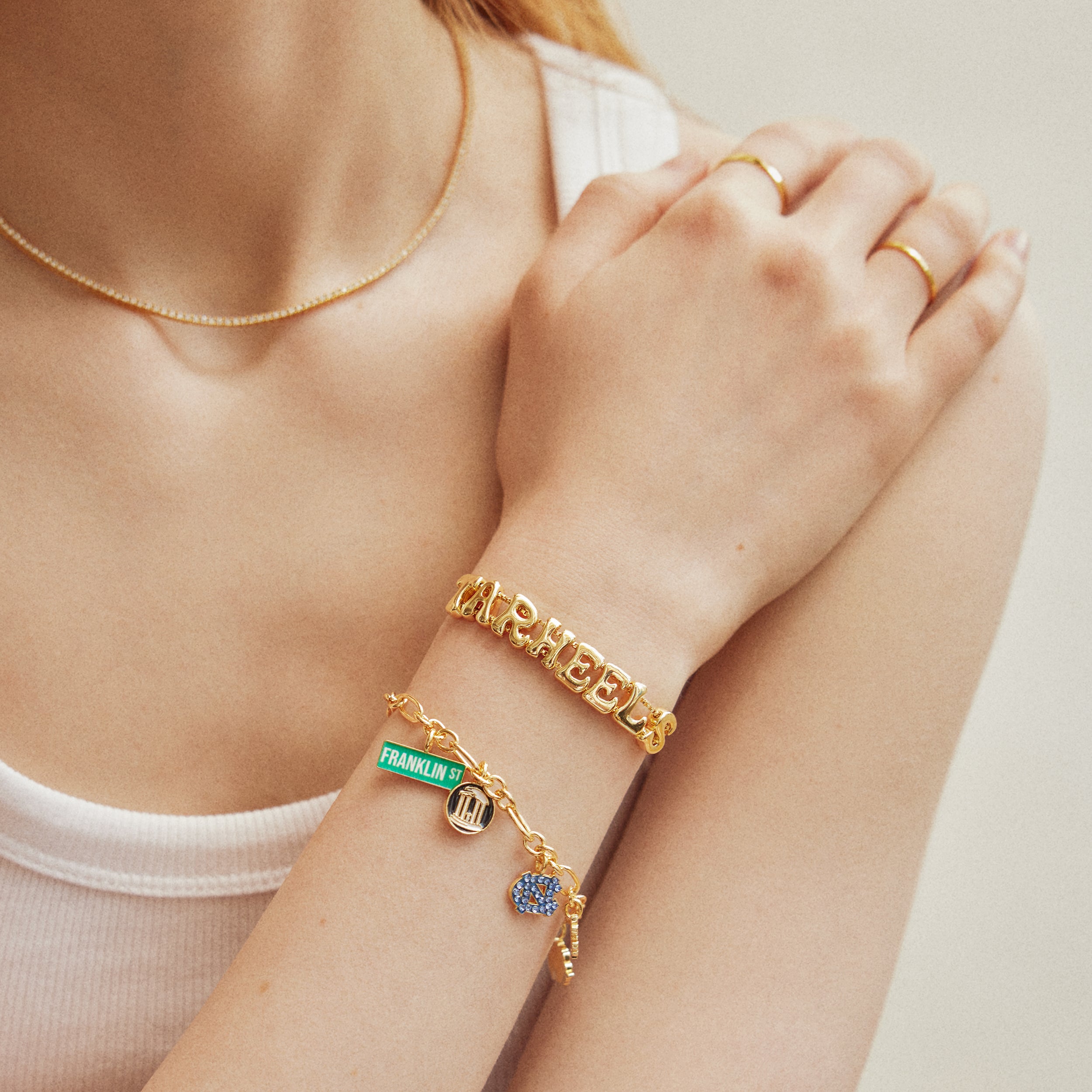 UNC Charm & Slogan Bracelet