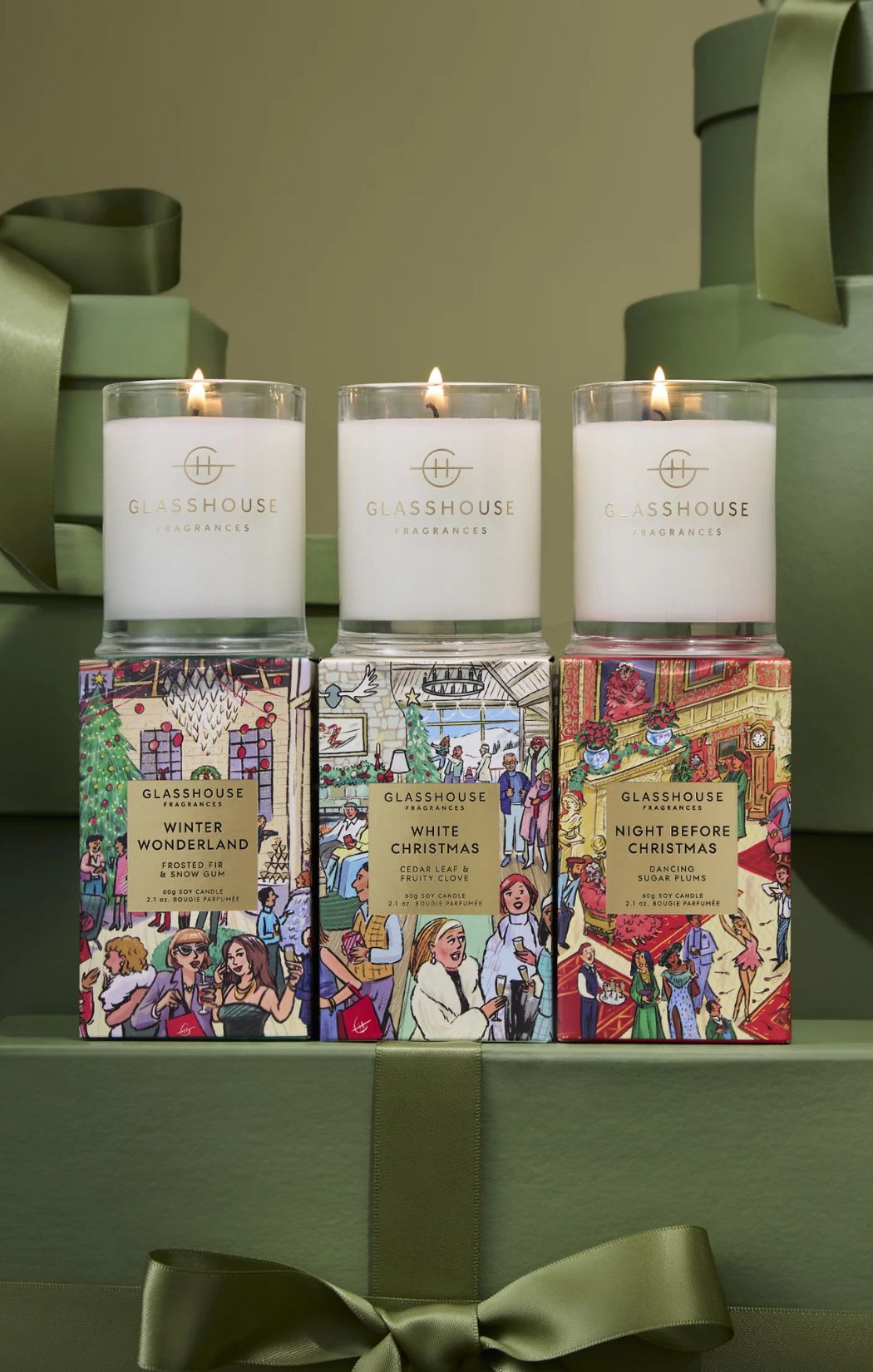 GF 3x2.12 oz. Candle Trio - Christmas