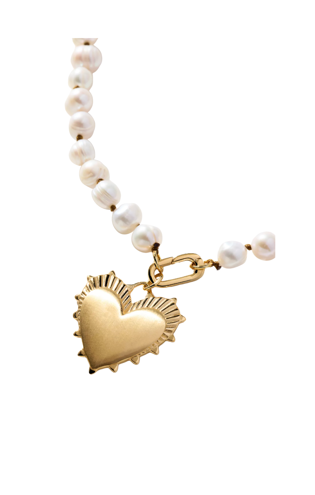 Pearl Necklace w/ Gold Heart