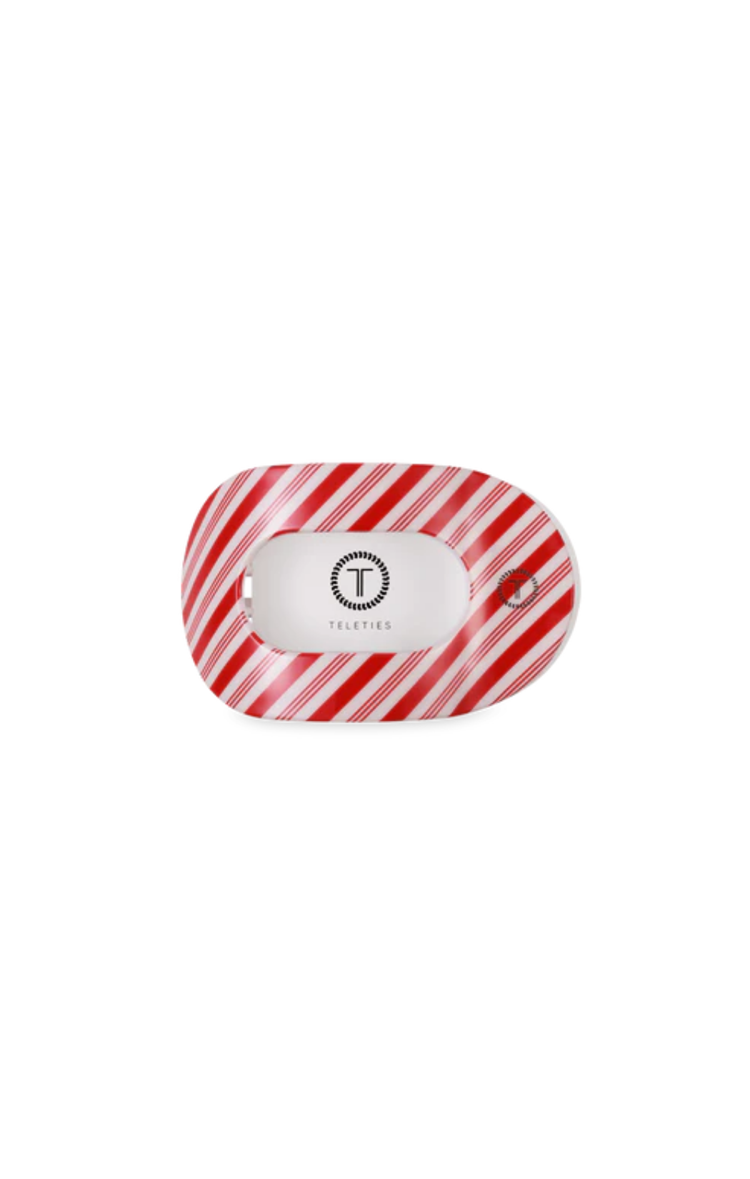 Flat Round Hair Clip Small Candy Cane Crush