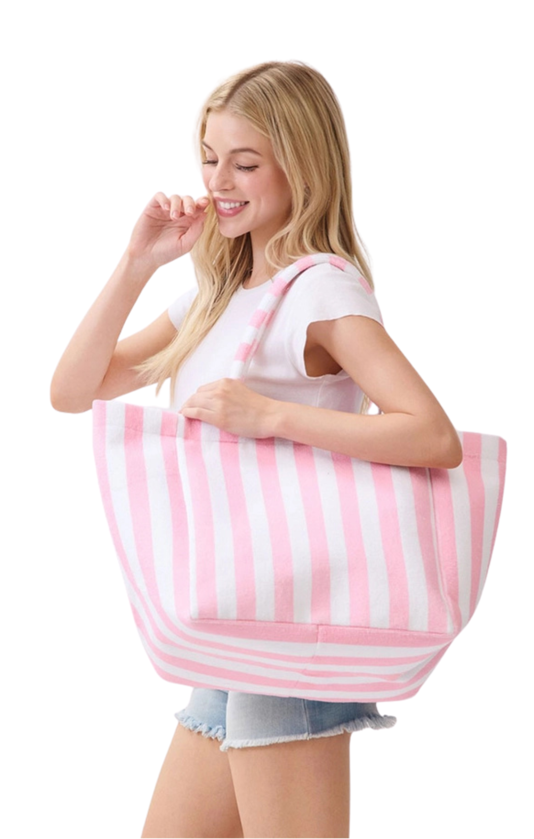 Striped Terry Tote Bag