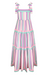 Meet the lightweight Jessica dress, a fun and feminine maxi dress designed to capture attention with playful poise. Featuring a square neckline, adjustable tie shoulder straps and hidden on seam side pockets. Made in a fresh candy stripe pattern which adds to its charm. By Hunter Bell.
