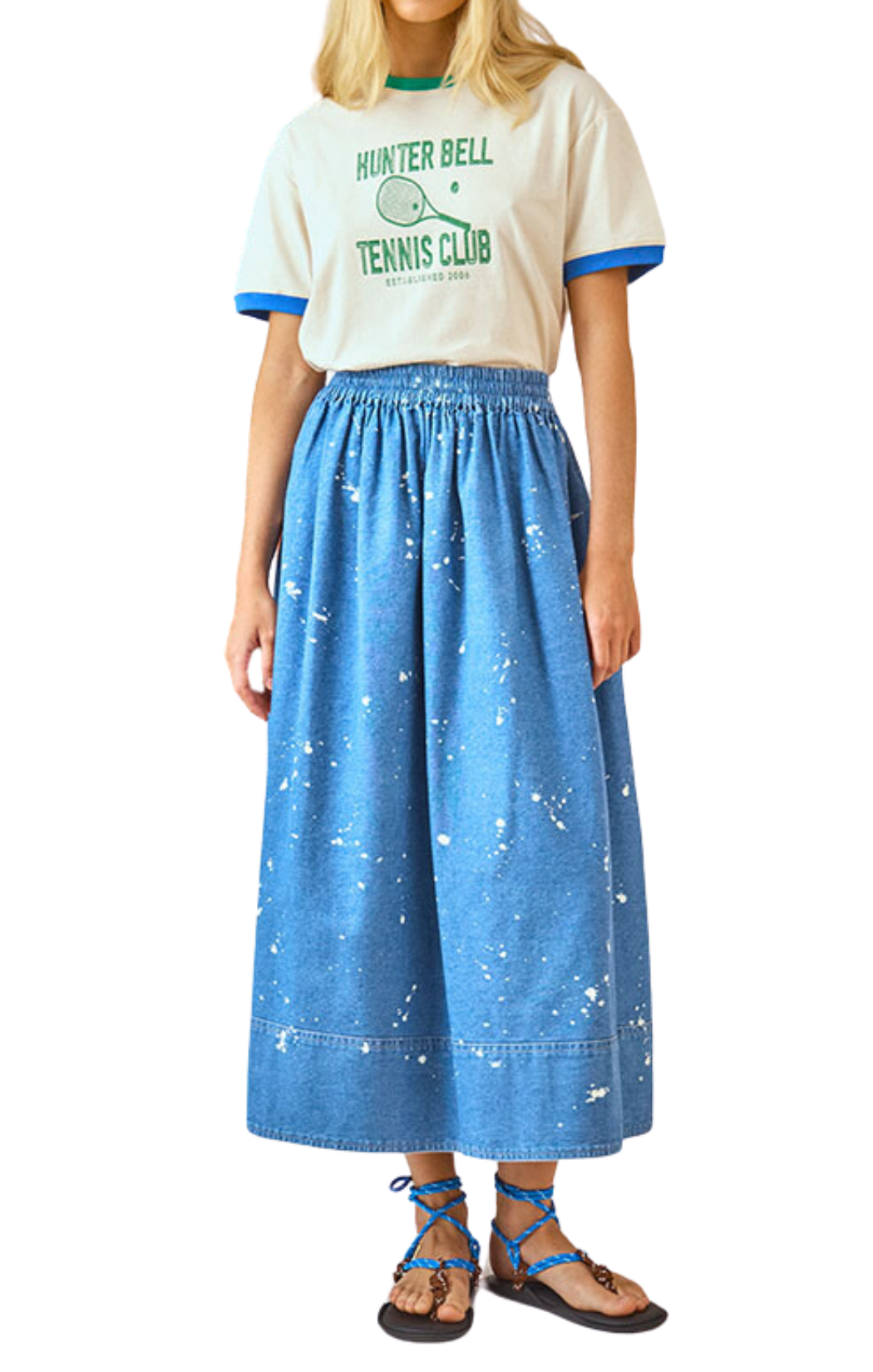 hunter bell tennis club tee tennis racket t-shirt short sleeve  ringer tee