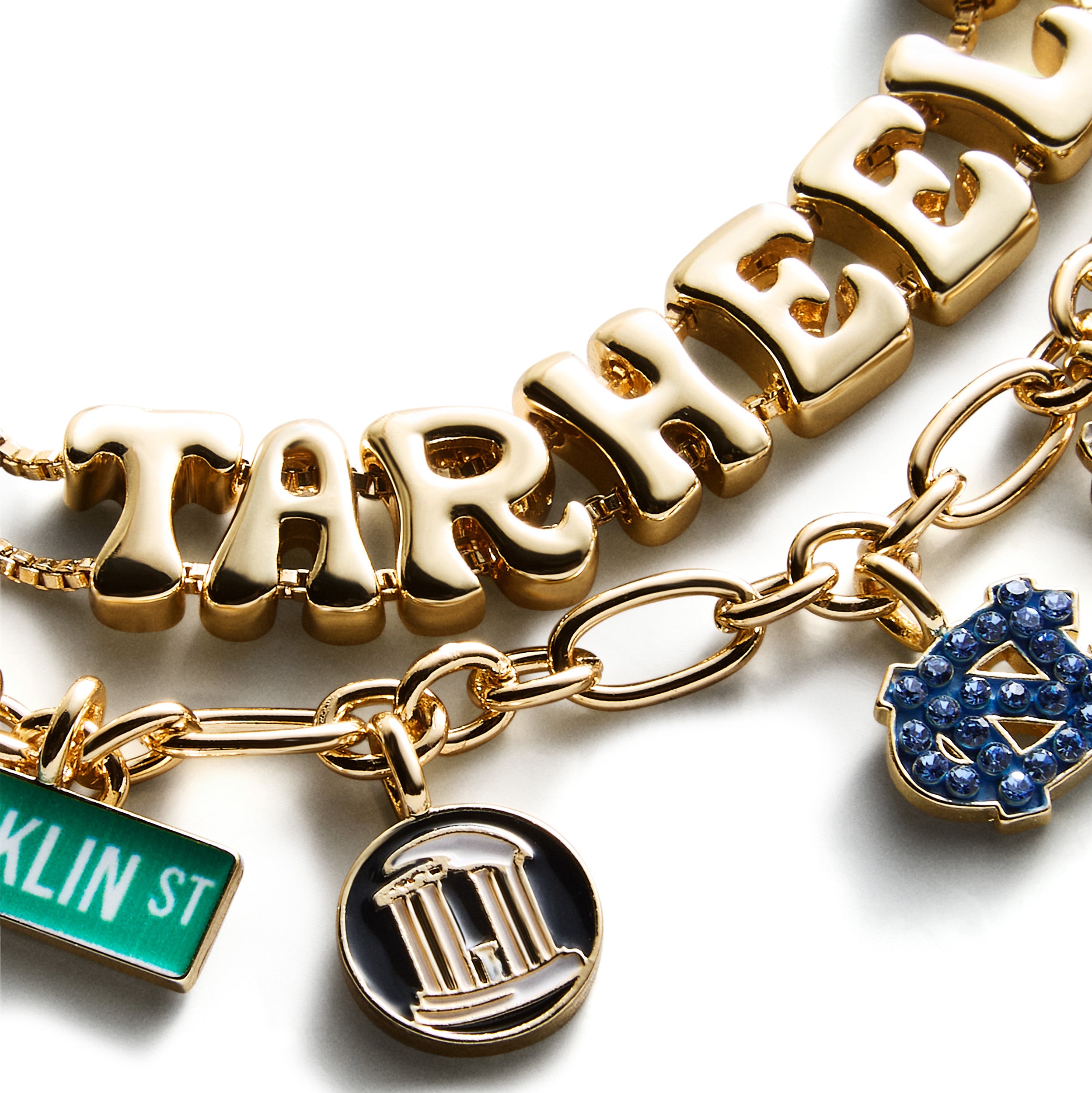 UNC Charm & Slogan Bracelet