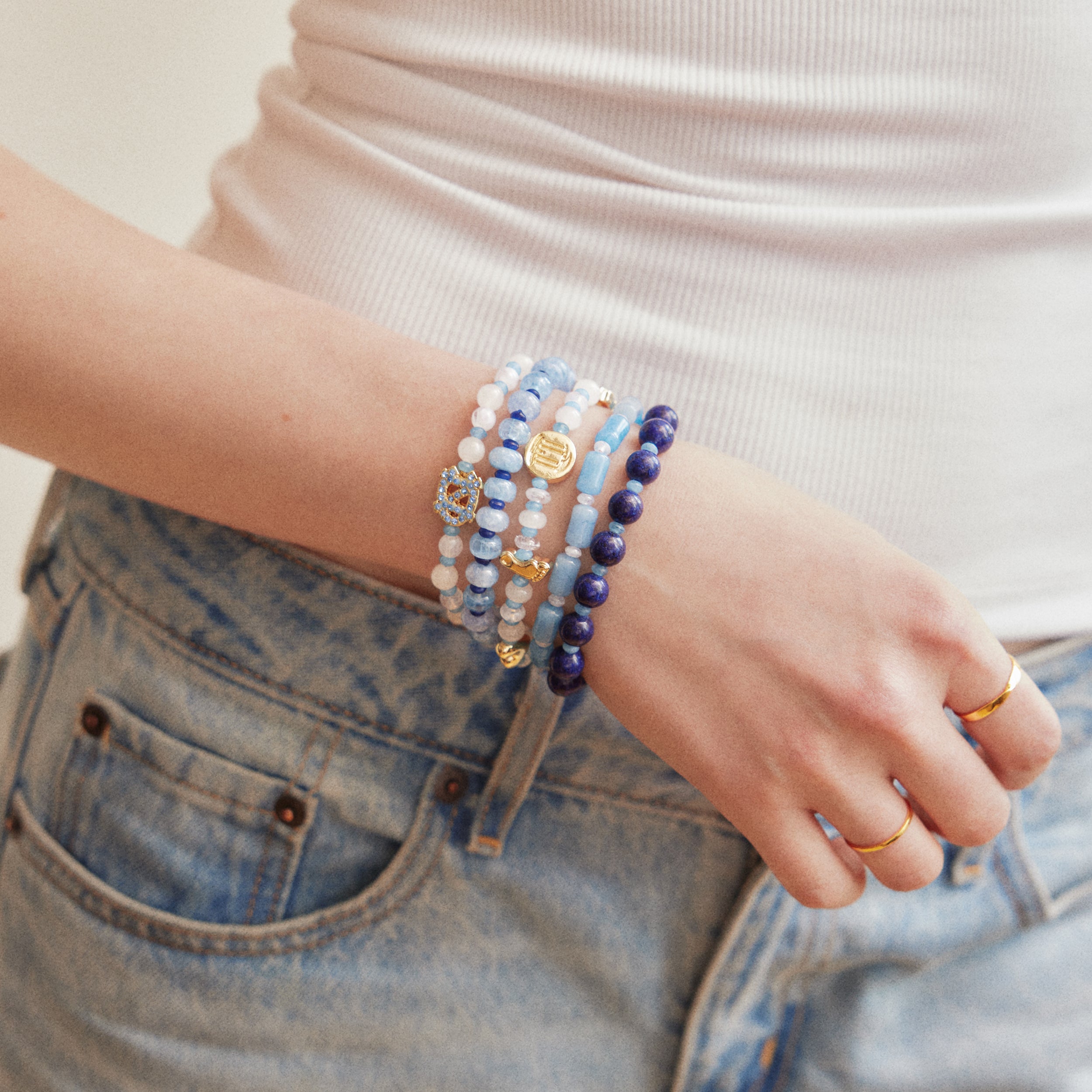 UNC Beaded Stretch Bracelet