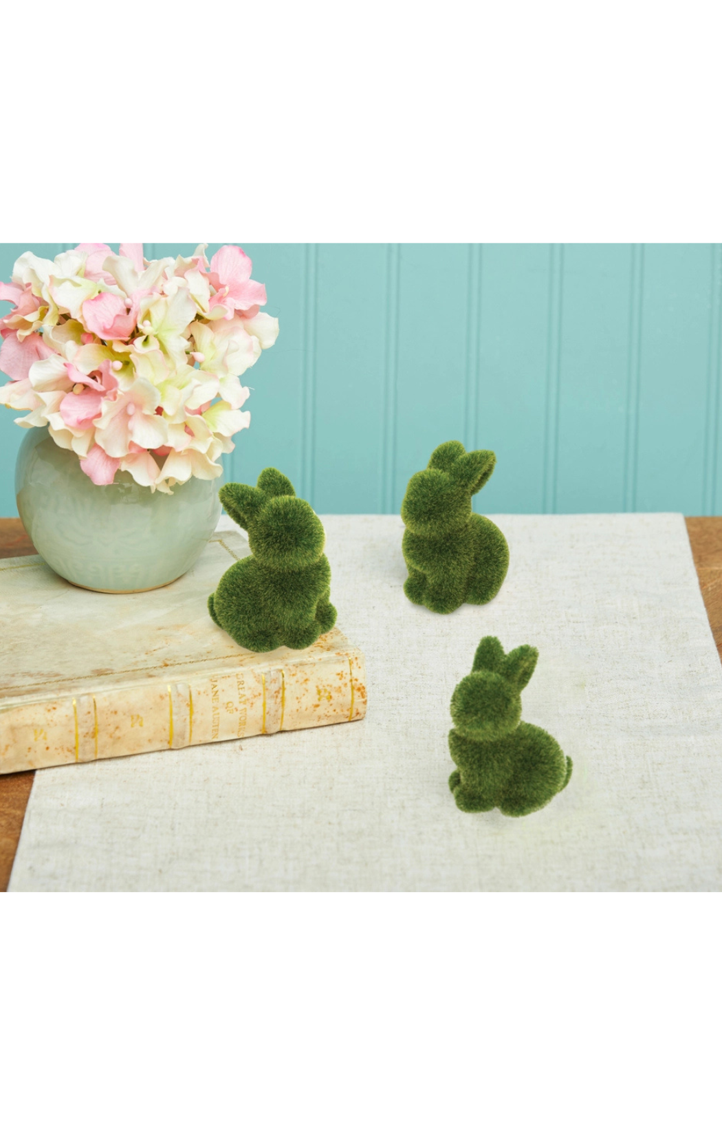 Mini Easter Flocked Bunny Decorative Figurine