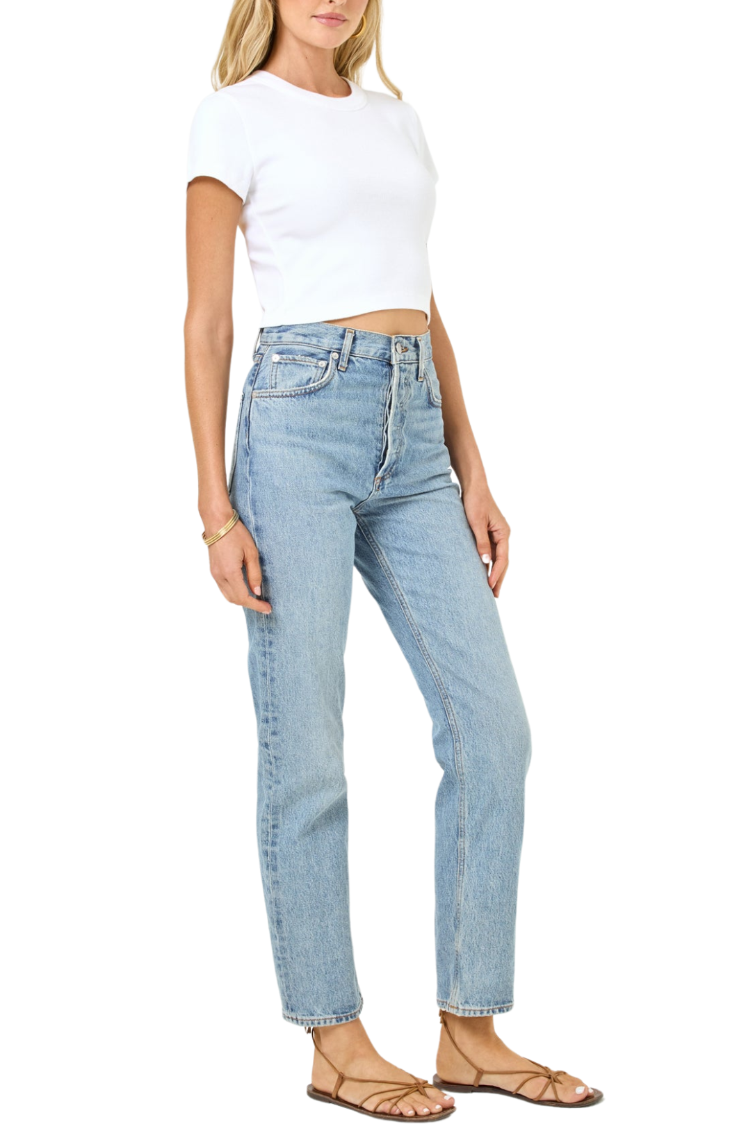 l space white julia tee crewneck cropped short sleeve 