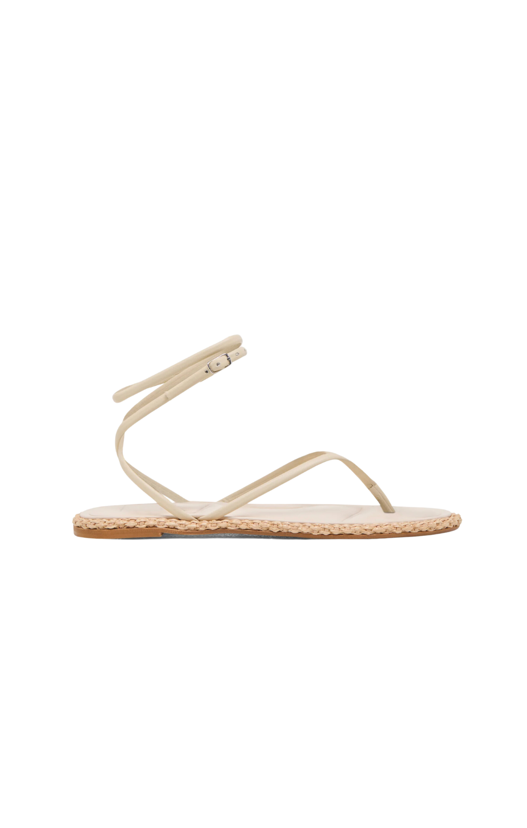 dolce vita cove sandal off white rope bottom thong ankle wrap