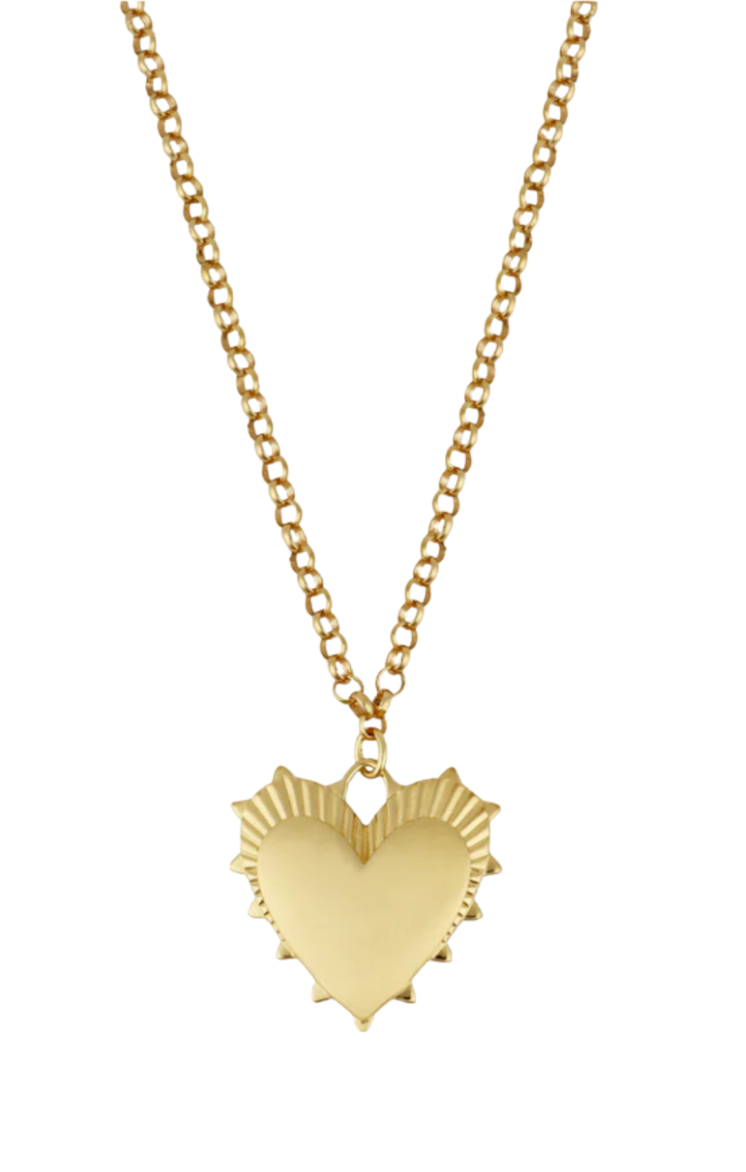 Gold heart-shaped pendant necklace on a white background by Hart
