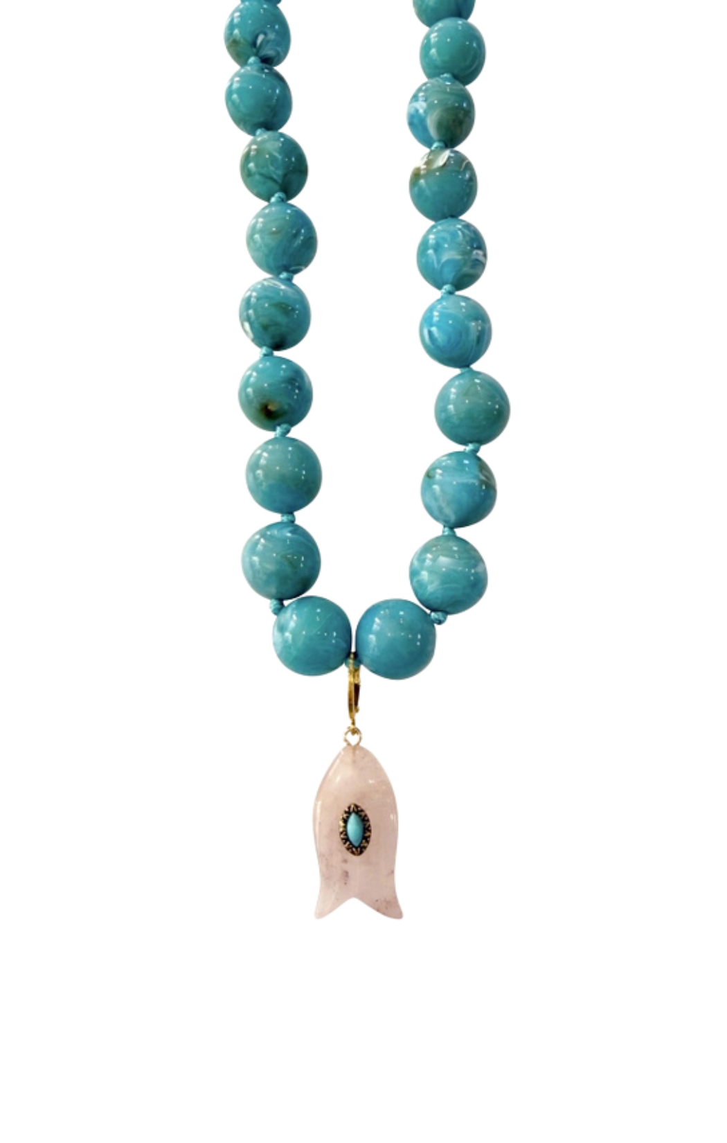 Kiawah Beaded Fish Charm Necklace
