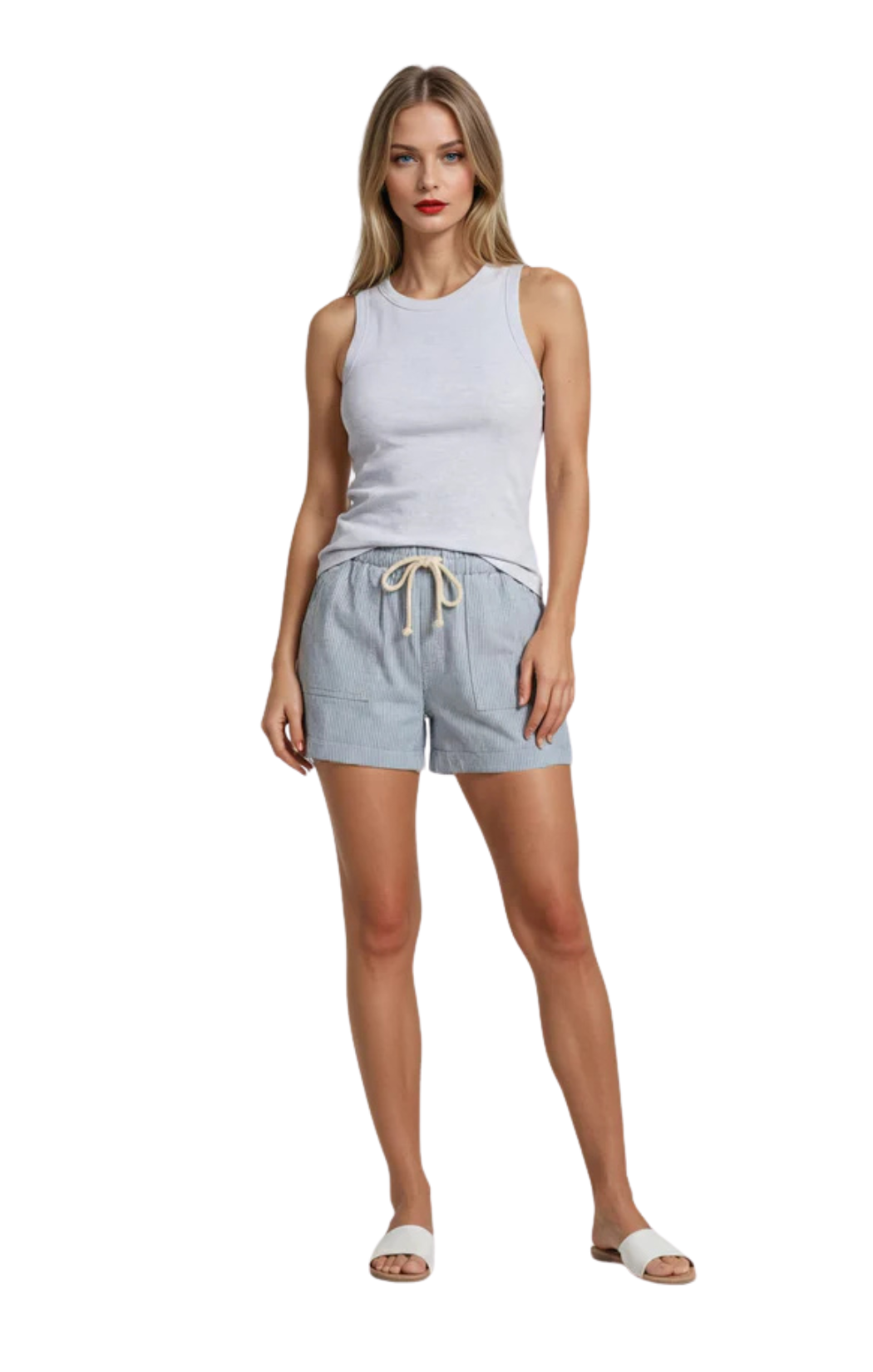 Mason Denim Cotton Paperbag Tie Short